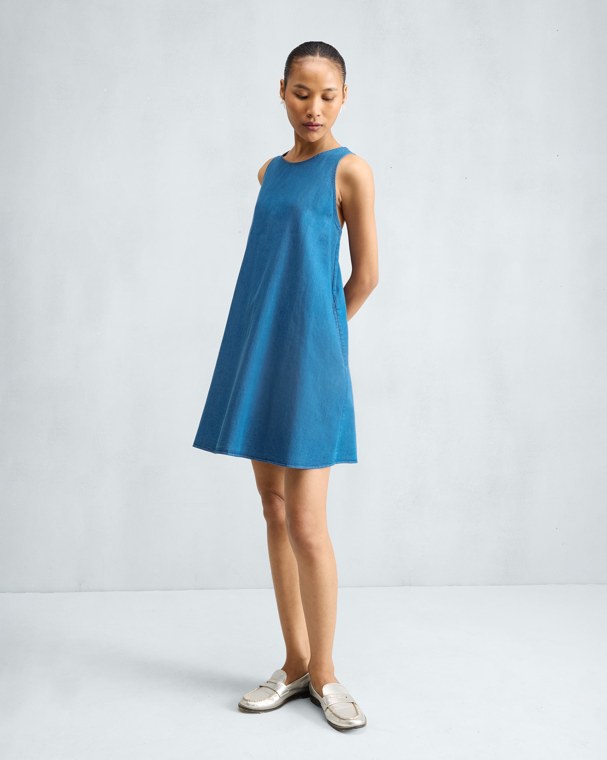 Short Racerback Dress - Denim