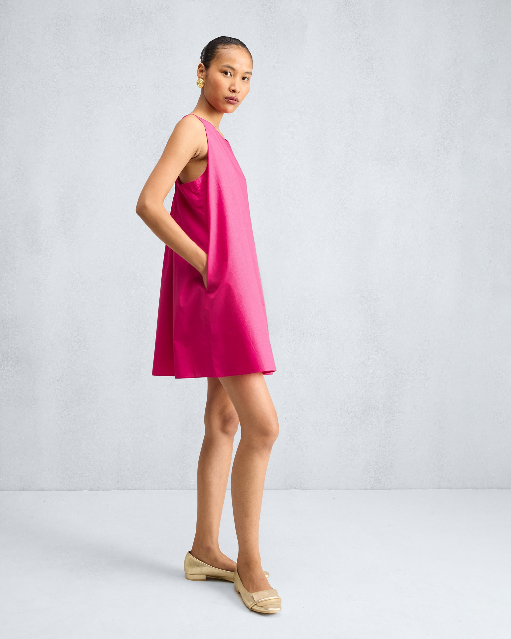 Short Racerback Dress - Fuchsia