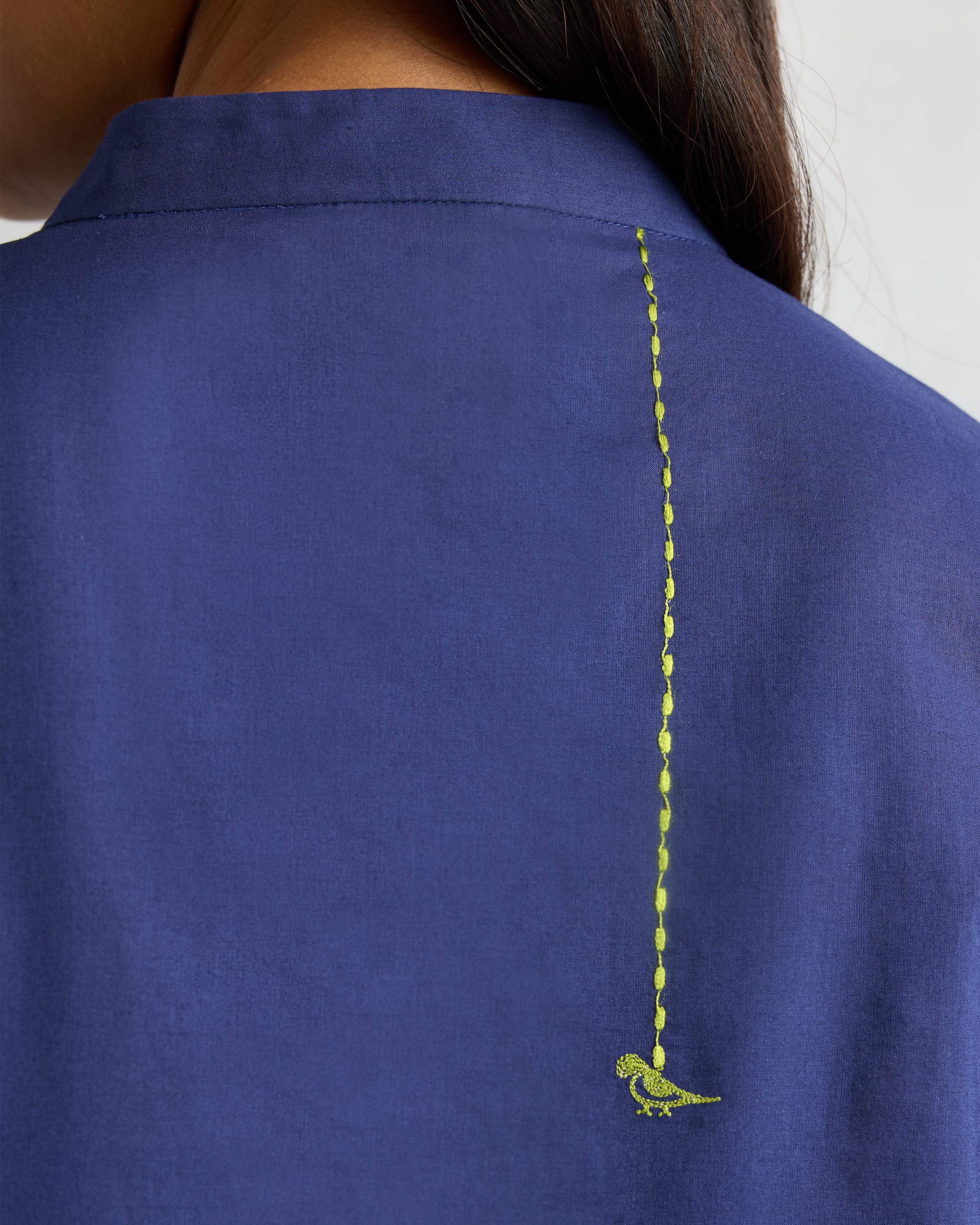 Basic Long Kurta - Ink Blue