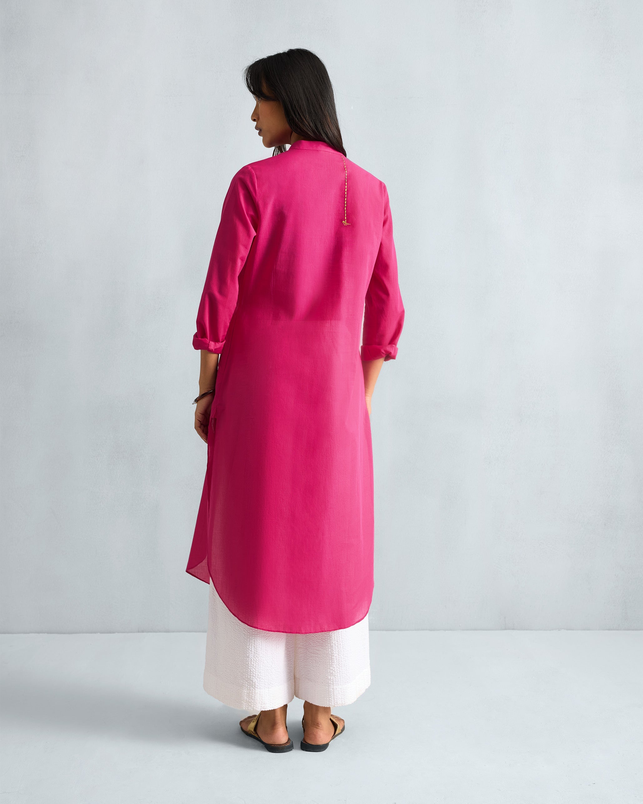 Basic Long Kurta - Fuchsia
