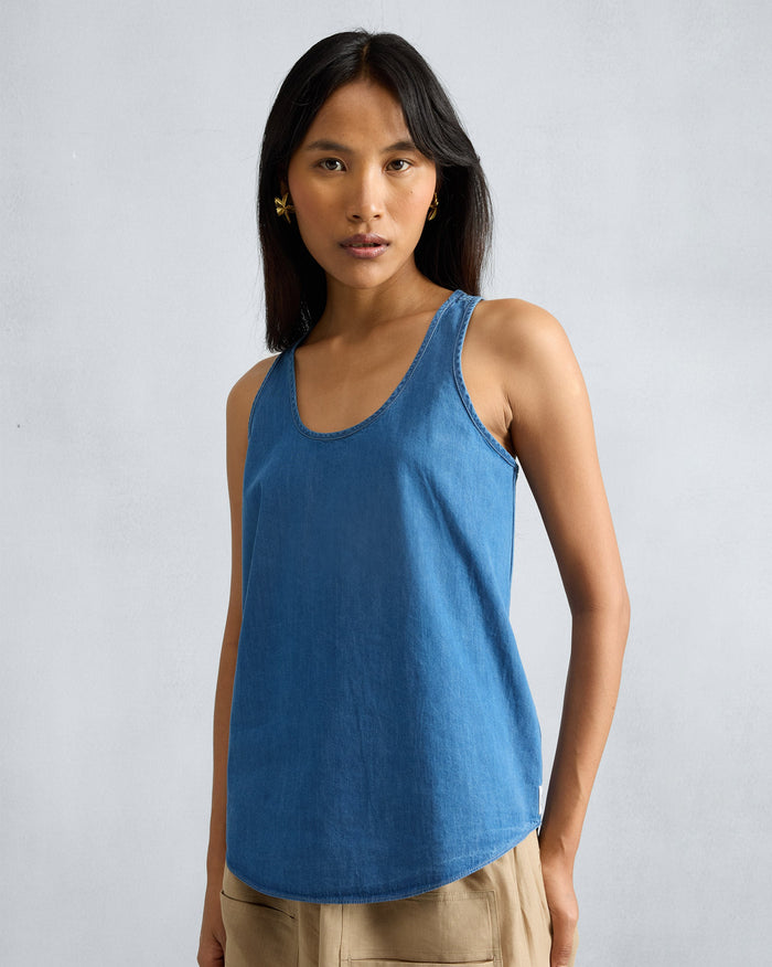 Ukiyo Racerback Tank - Denim