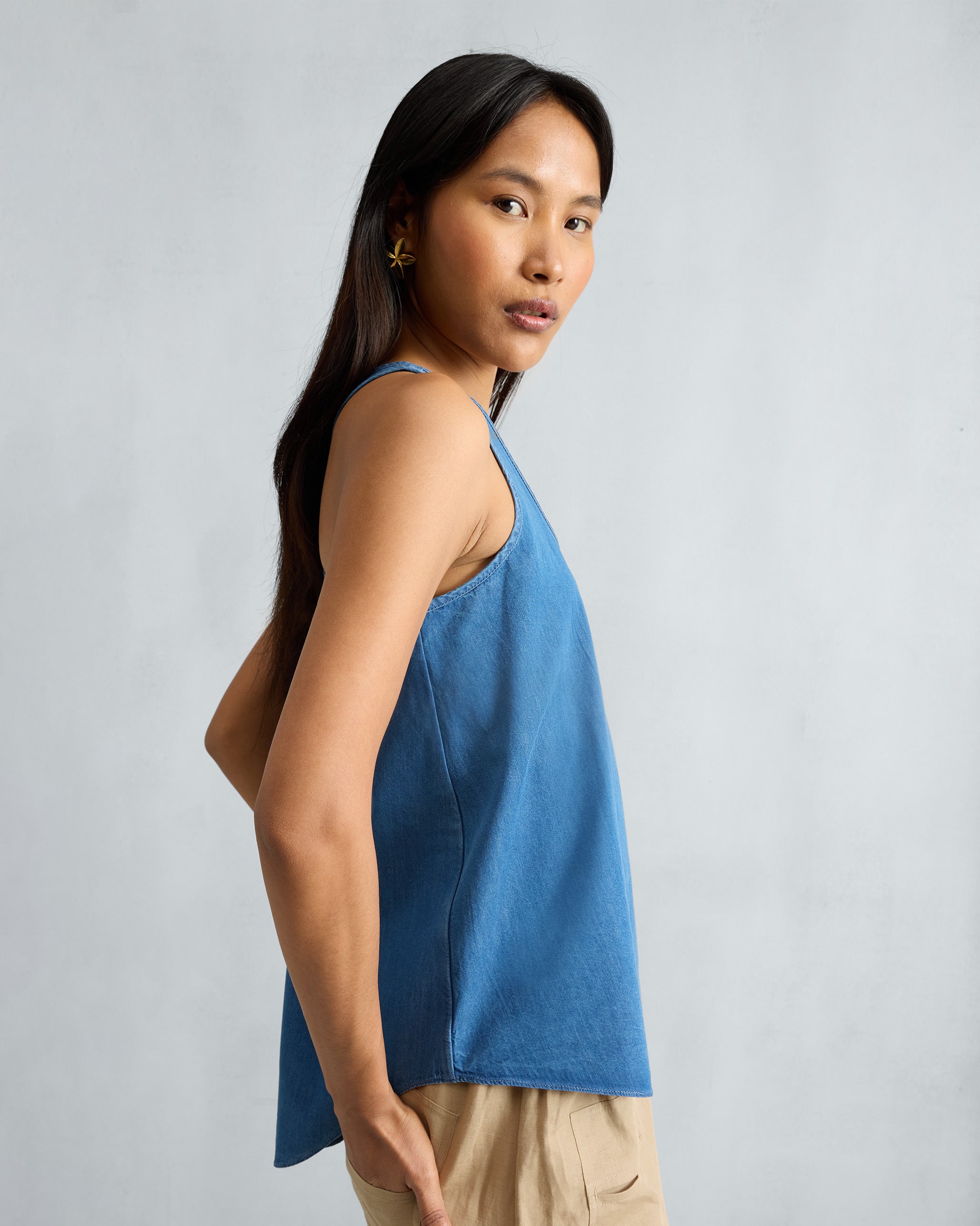 Ukiyo Racerback Tank - Denim
