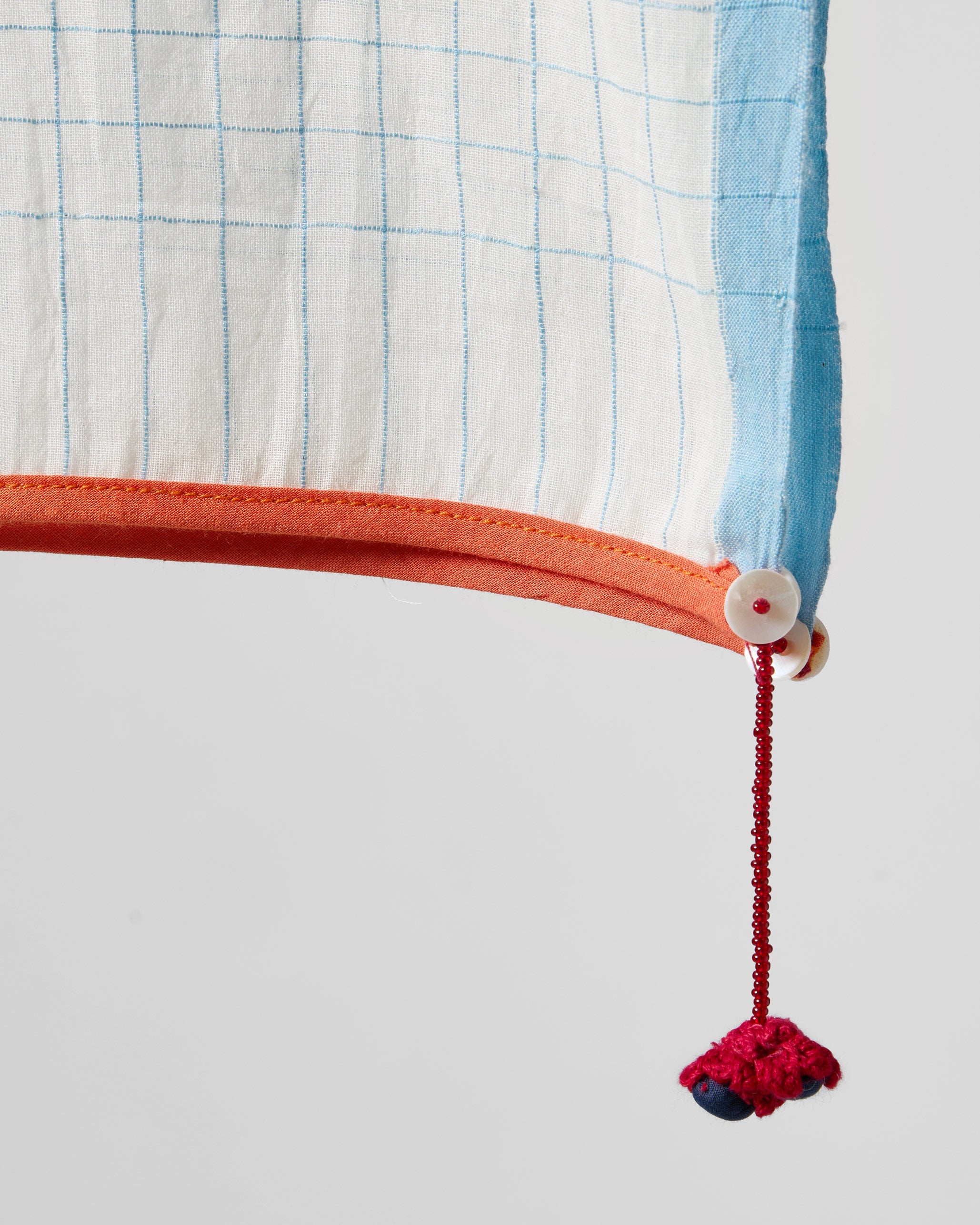 Checked Skies Scarf - Aqua & White