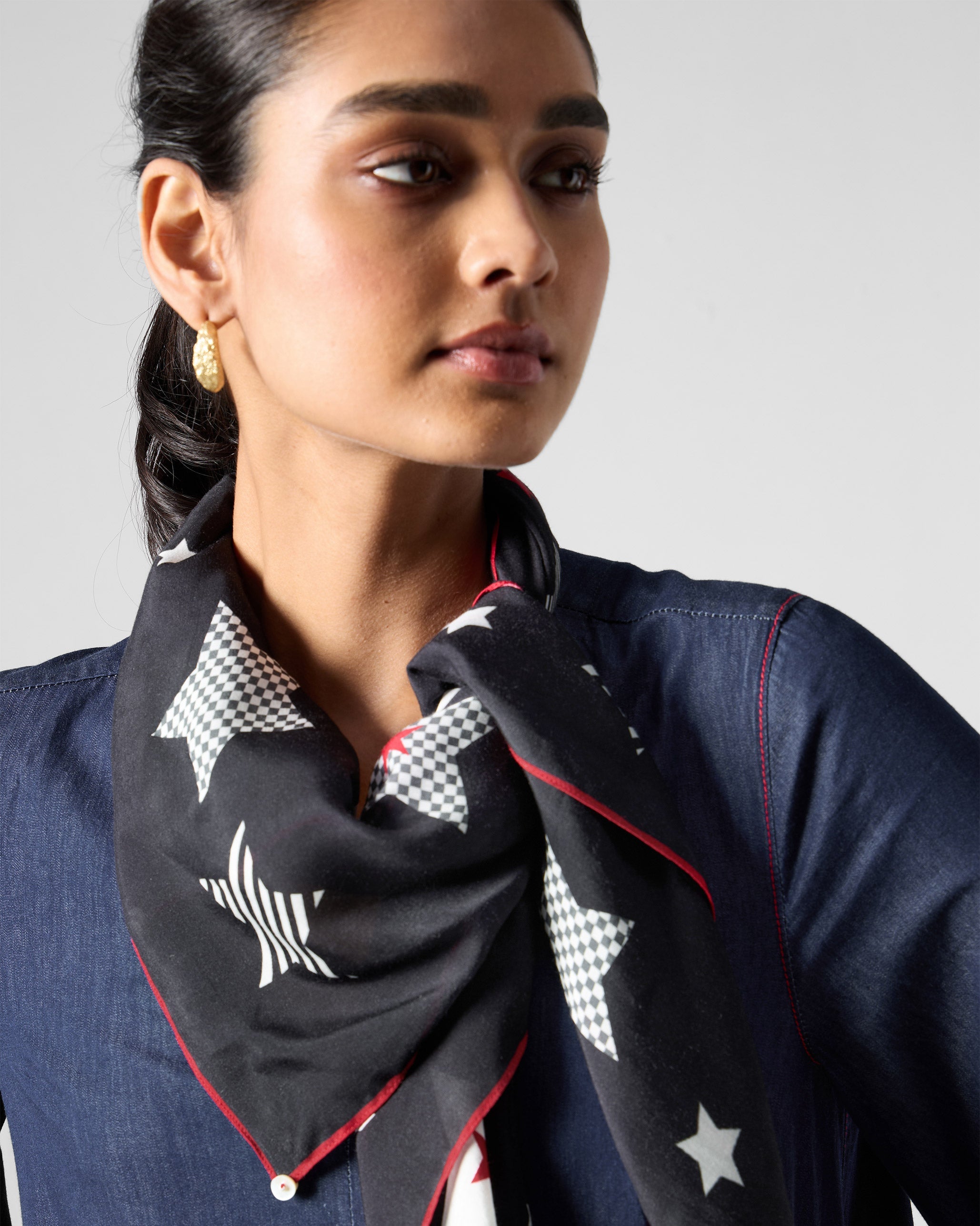 Starry Night Scarf - Black & Ivory