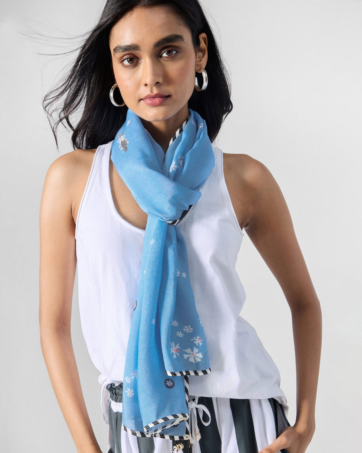 Parijat Scarf - Ice Blue