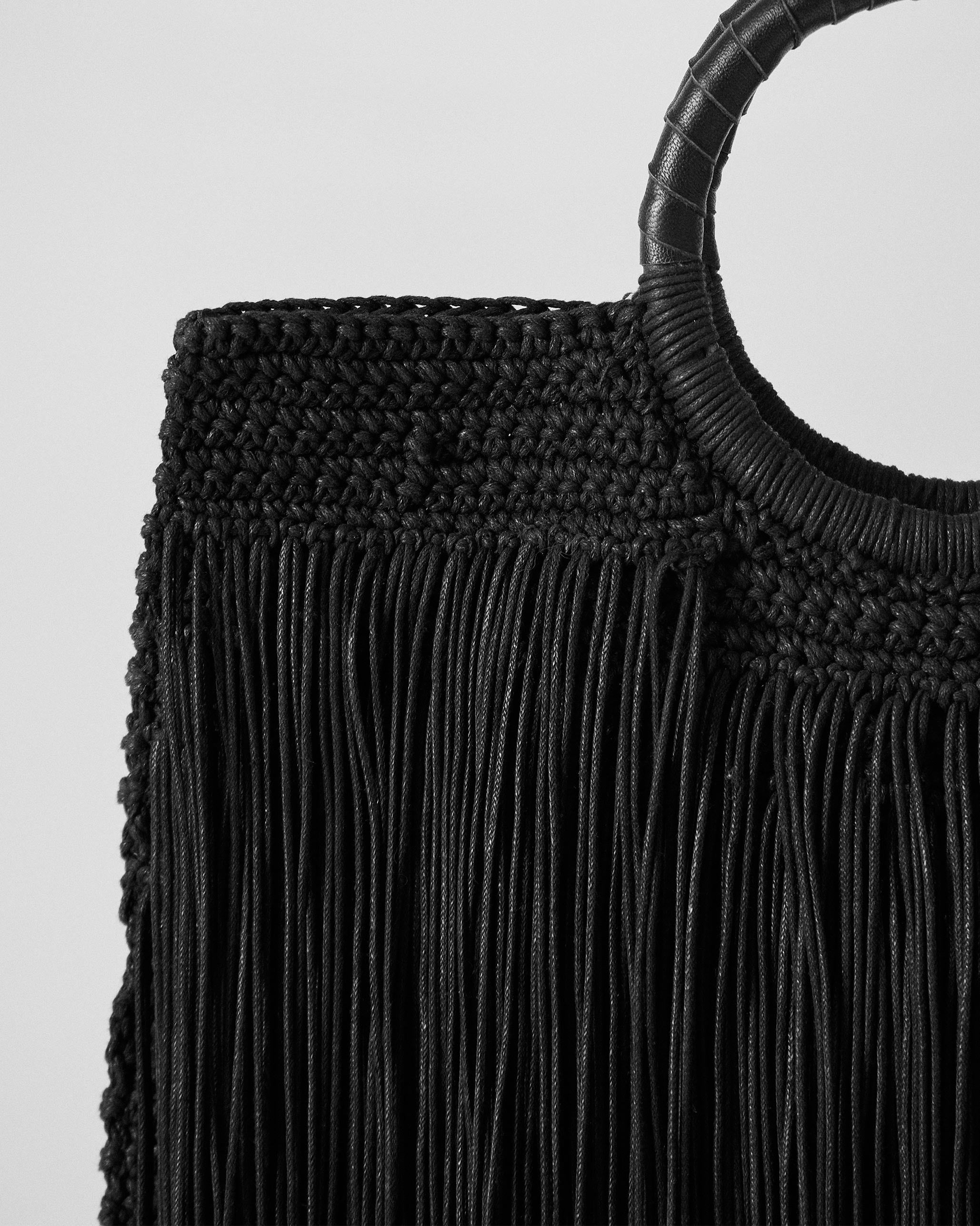 Braided Fringe Bag - Black