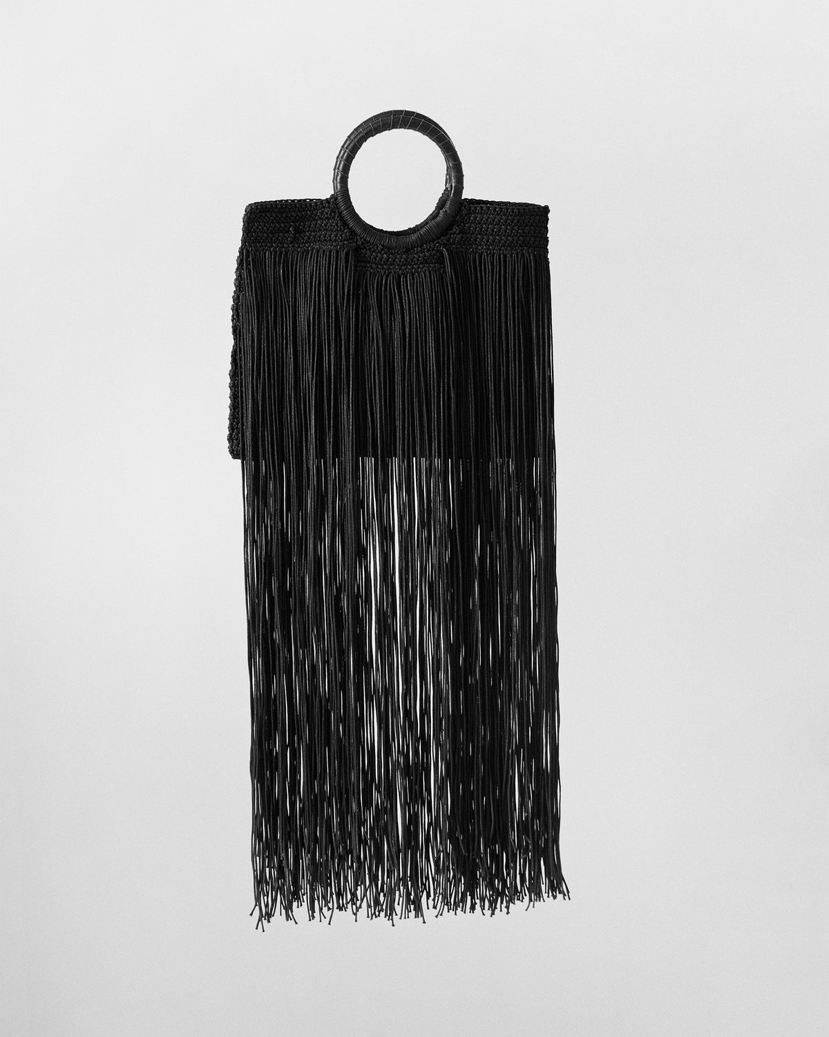 Braided Fringe Bag - Black