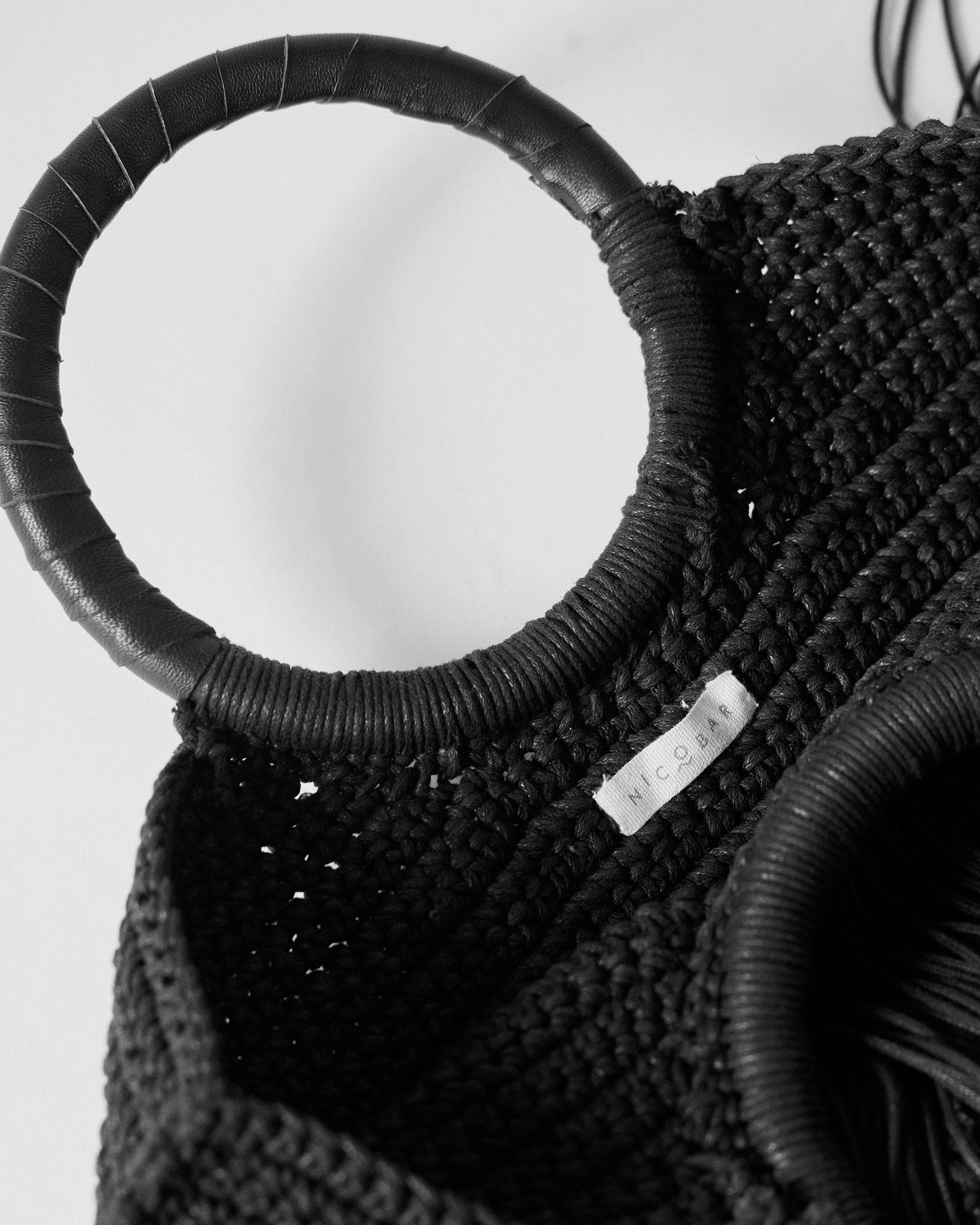 Braided Fringe Bag - Black