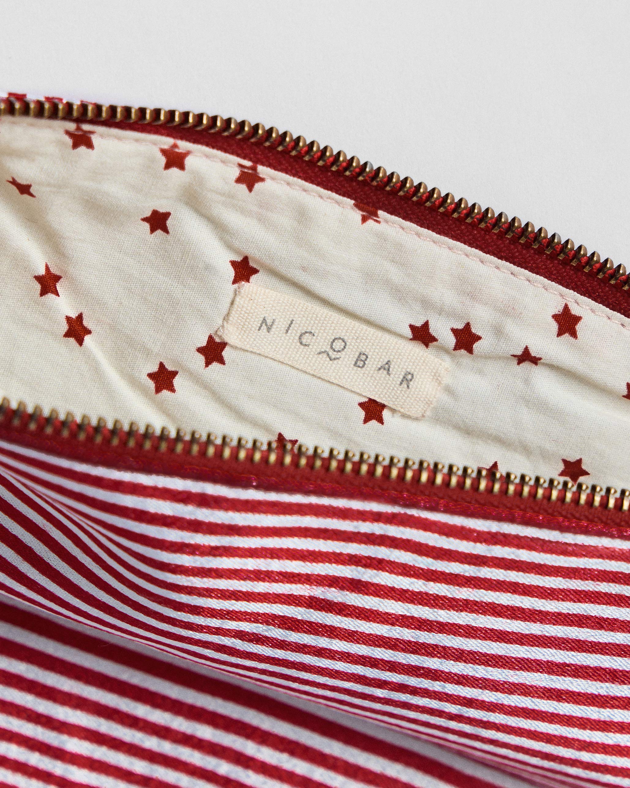 Fold Over Clutch - Red & Ivory
