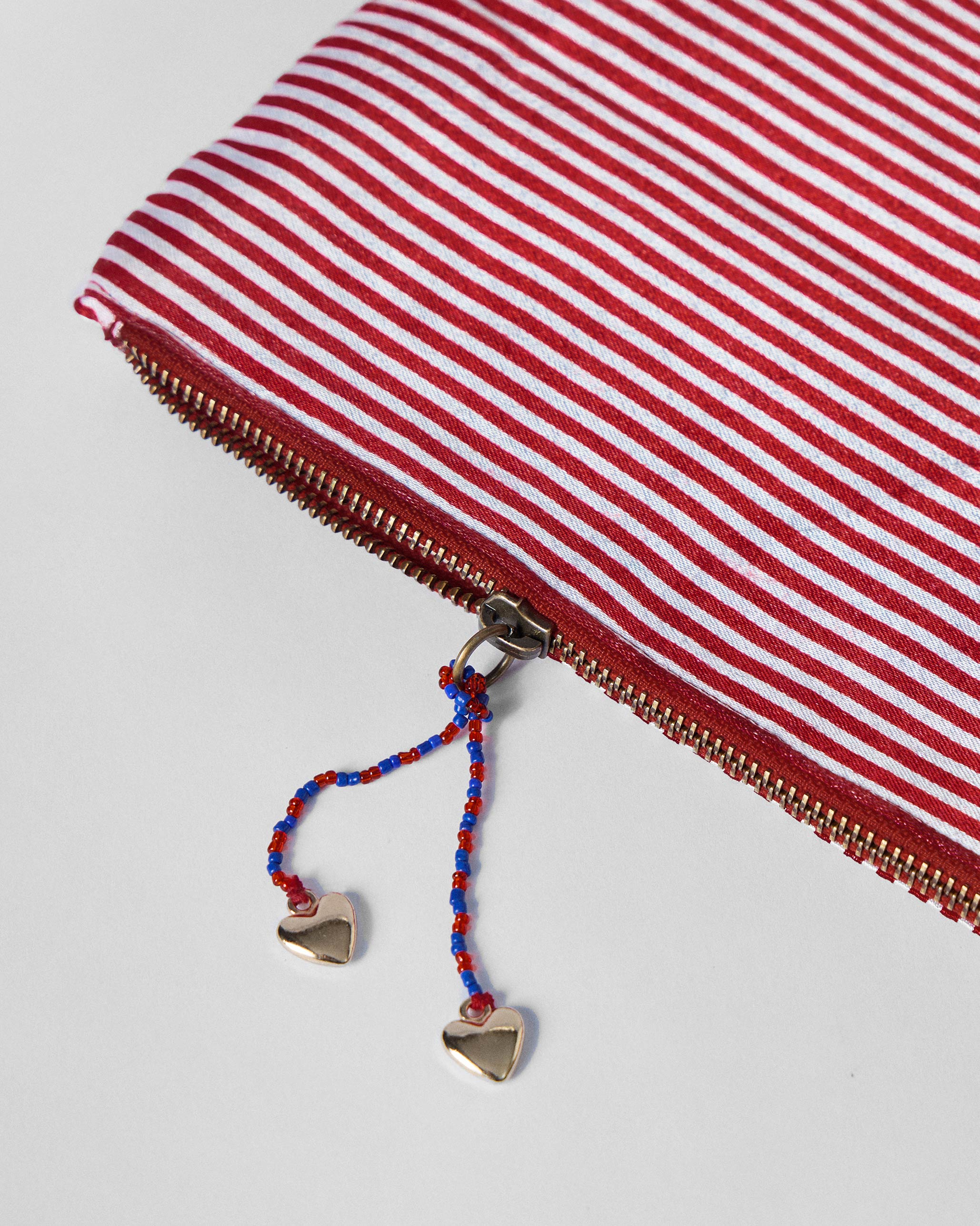 Fold Over Clutch - Red & Ivory