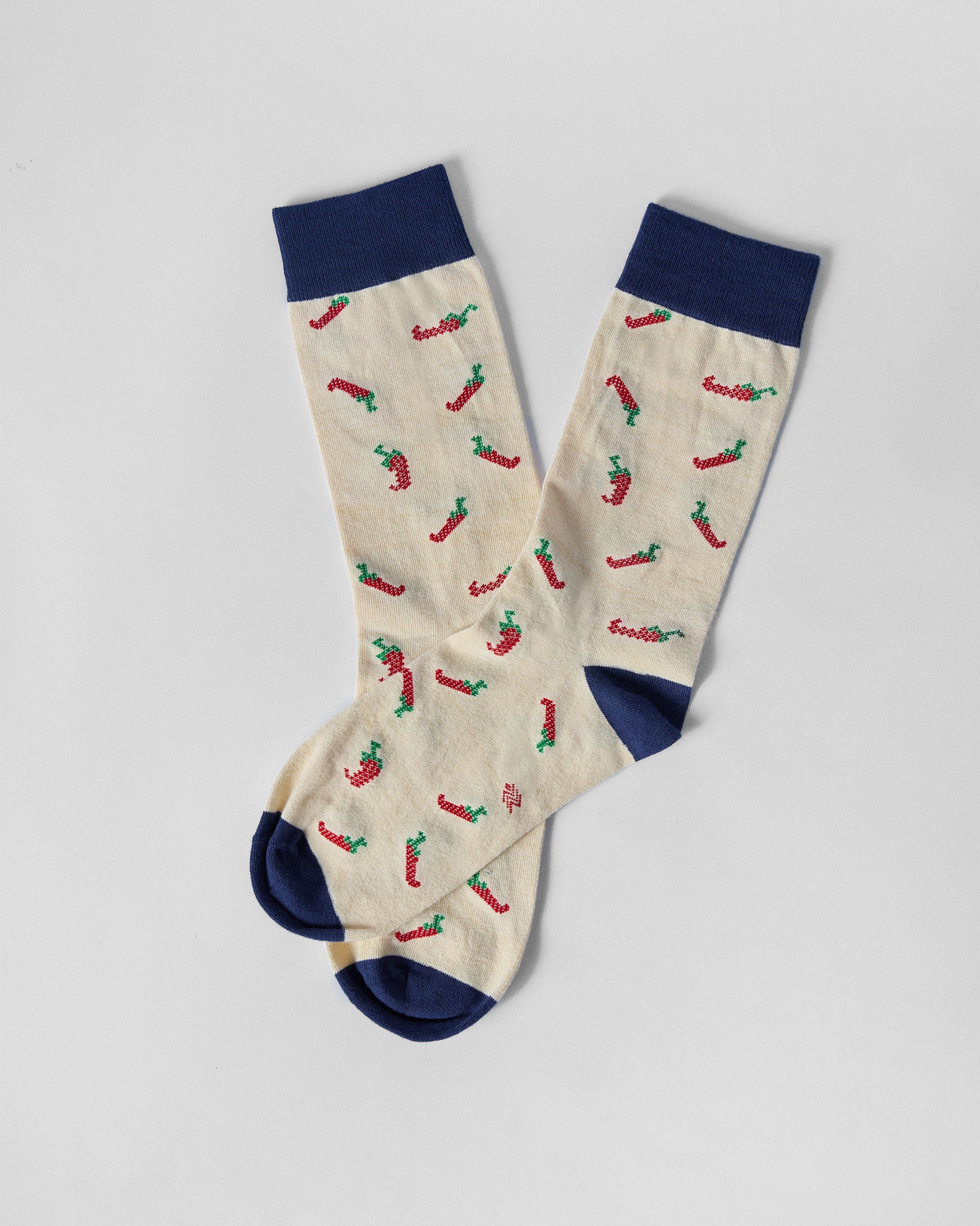 Chilli Pop Socks - Ivory & Red