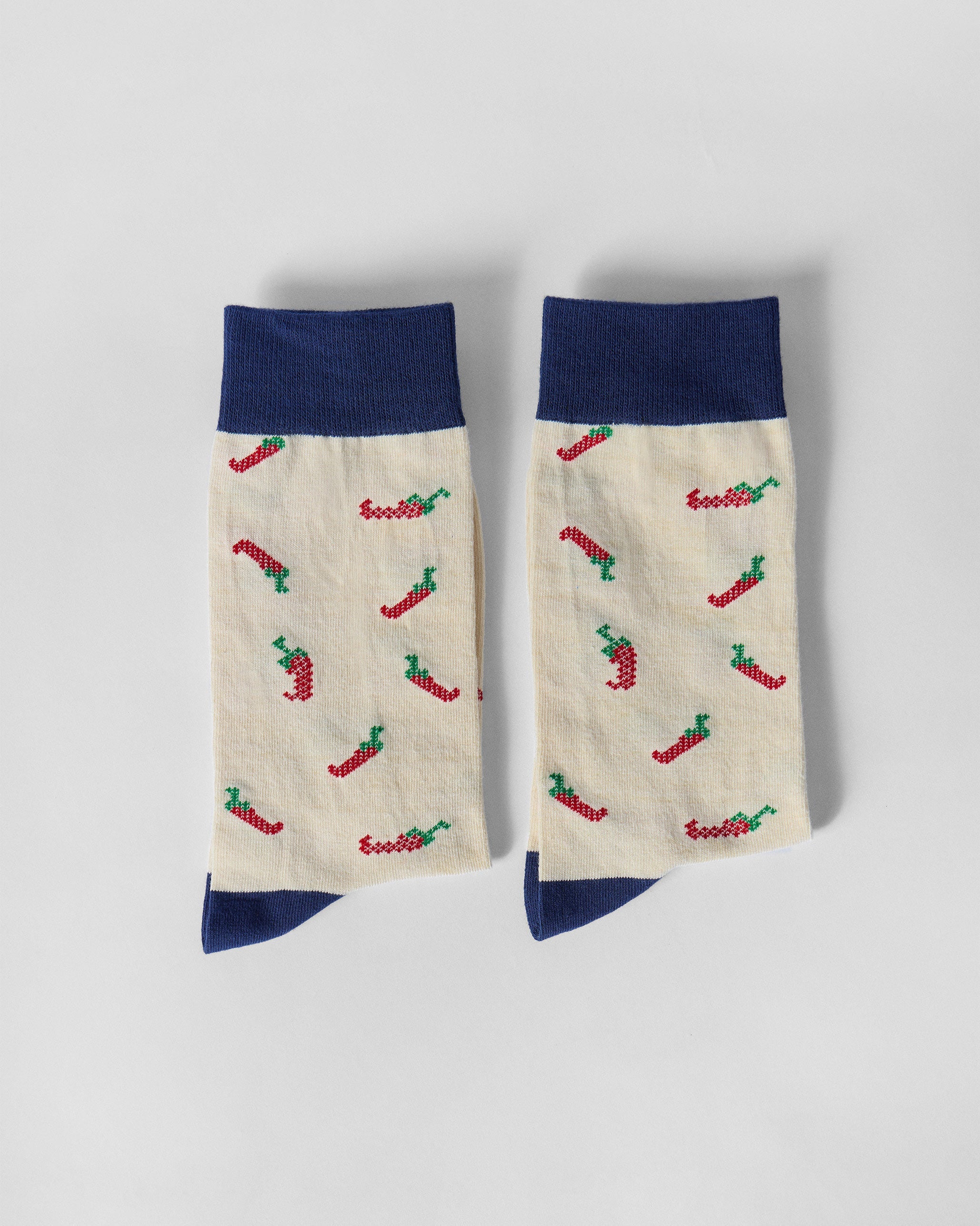 Chilli Pop Socks - Ivory & Red