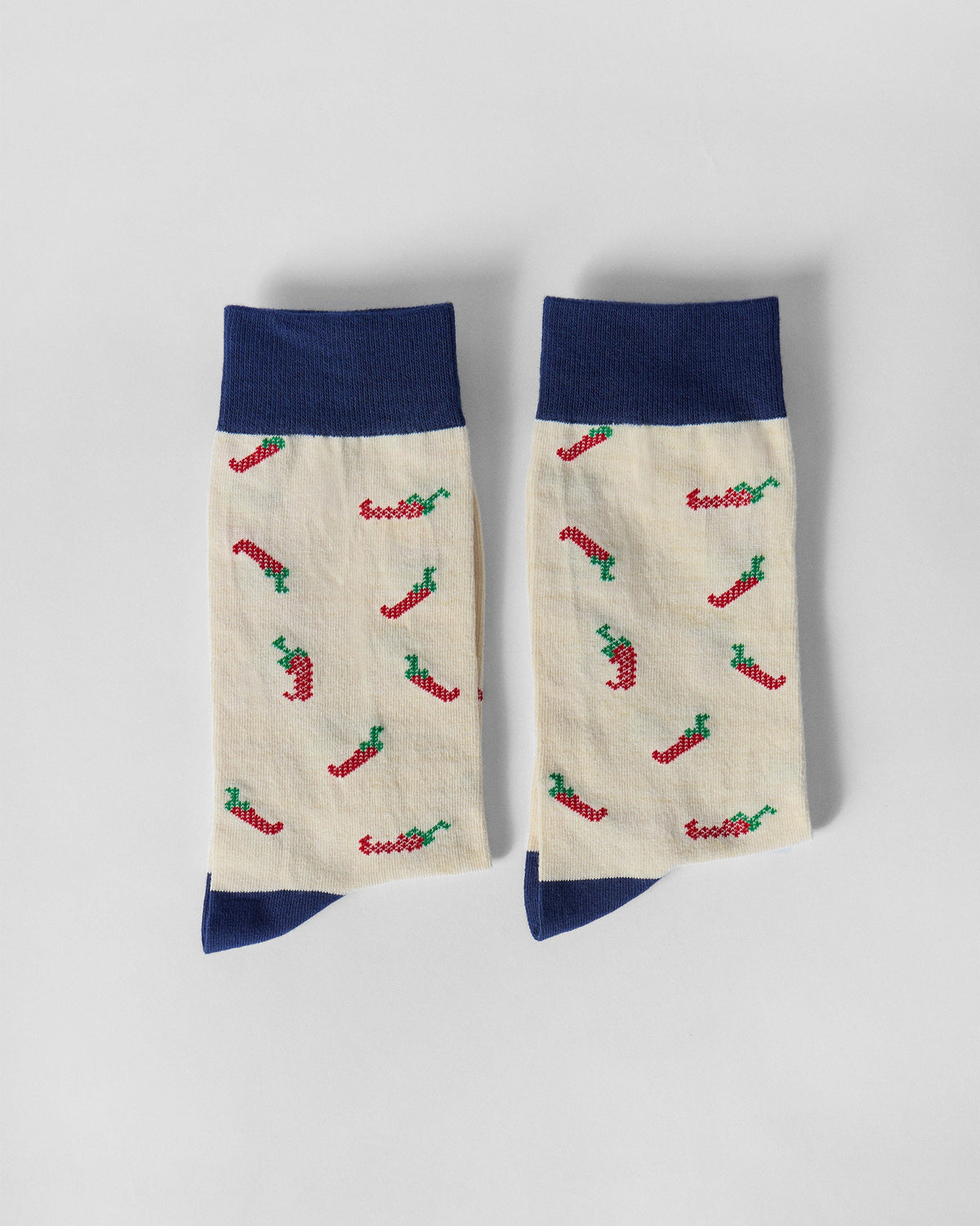Chilli Pop Socks - Ivory & Red