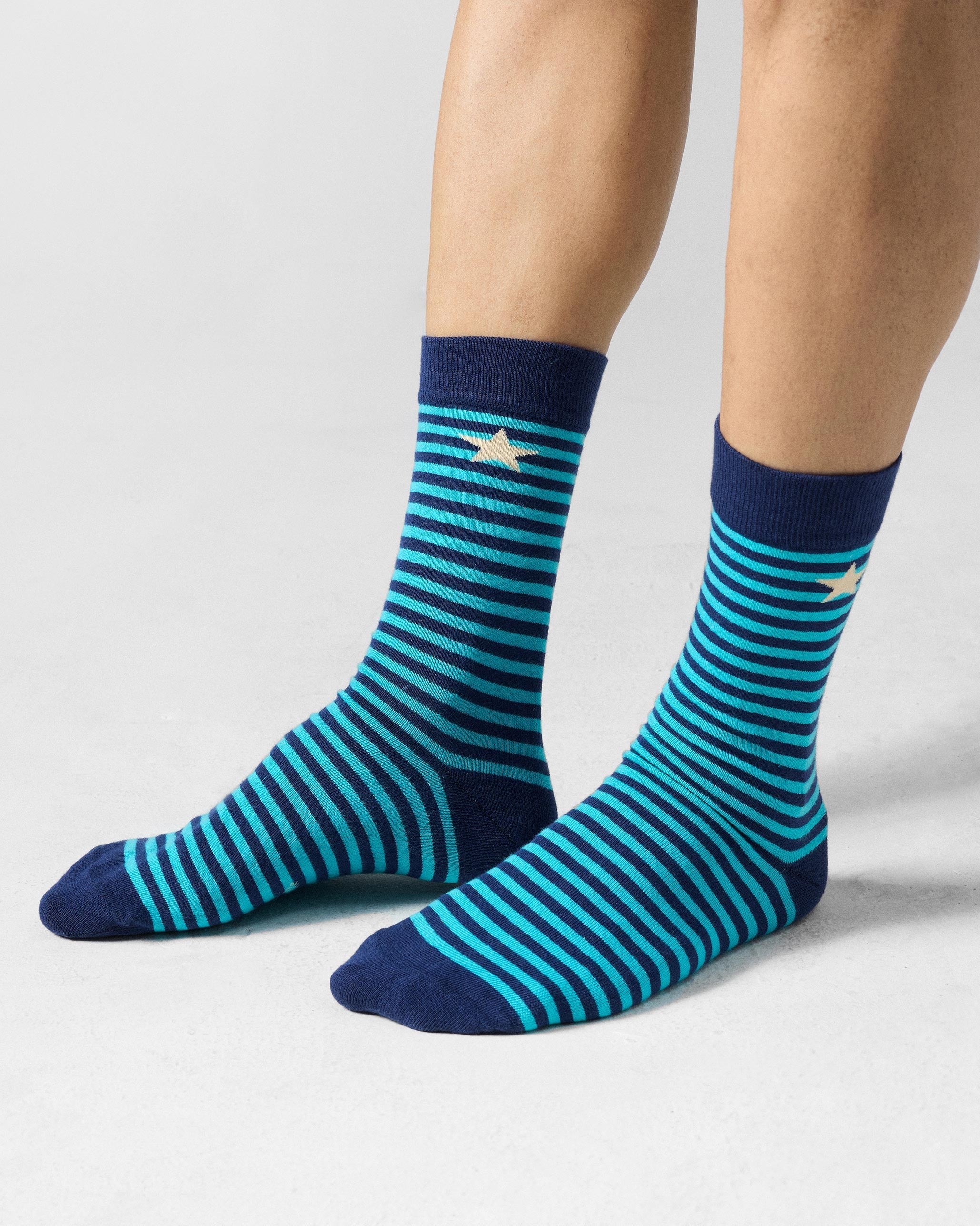 Men's Stride Socks - Charcoal & Riverside Blue
