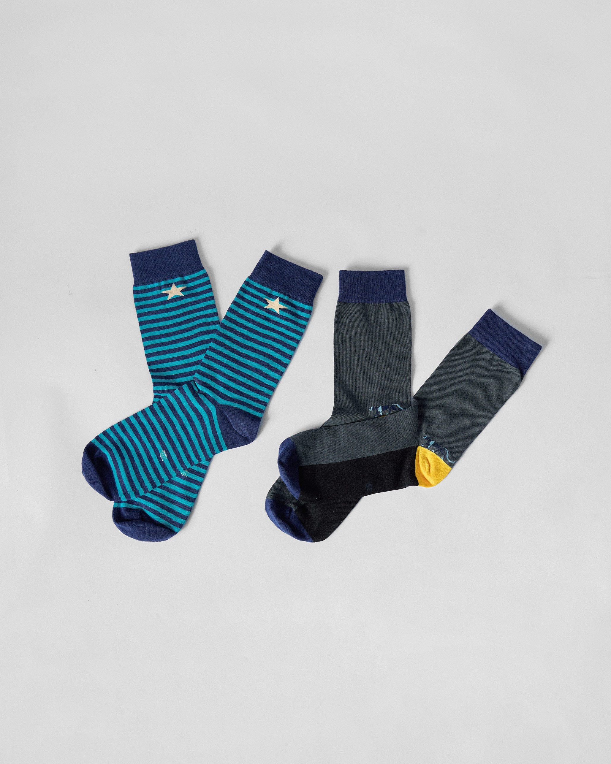 Men's Stride Socks - Charcoal & Riverside Blue