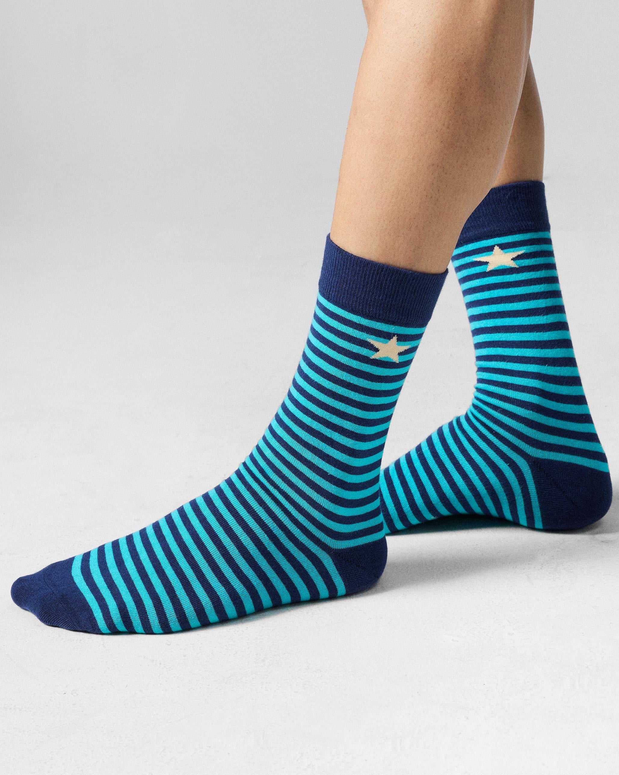 Men's Stride Socks - Charcoal & Riverside Blue