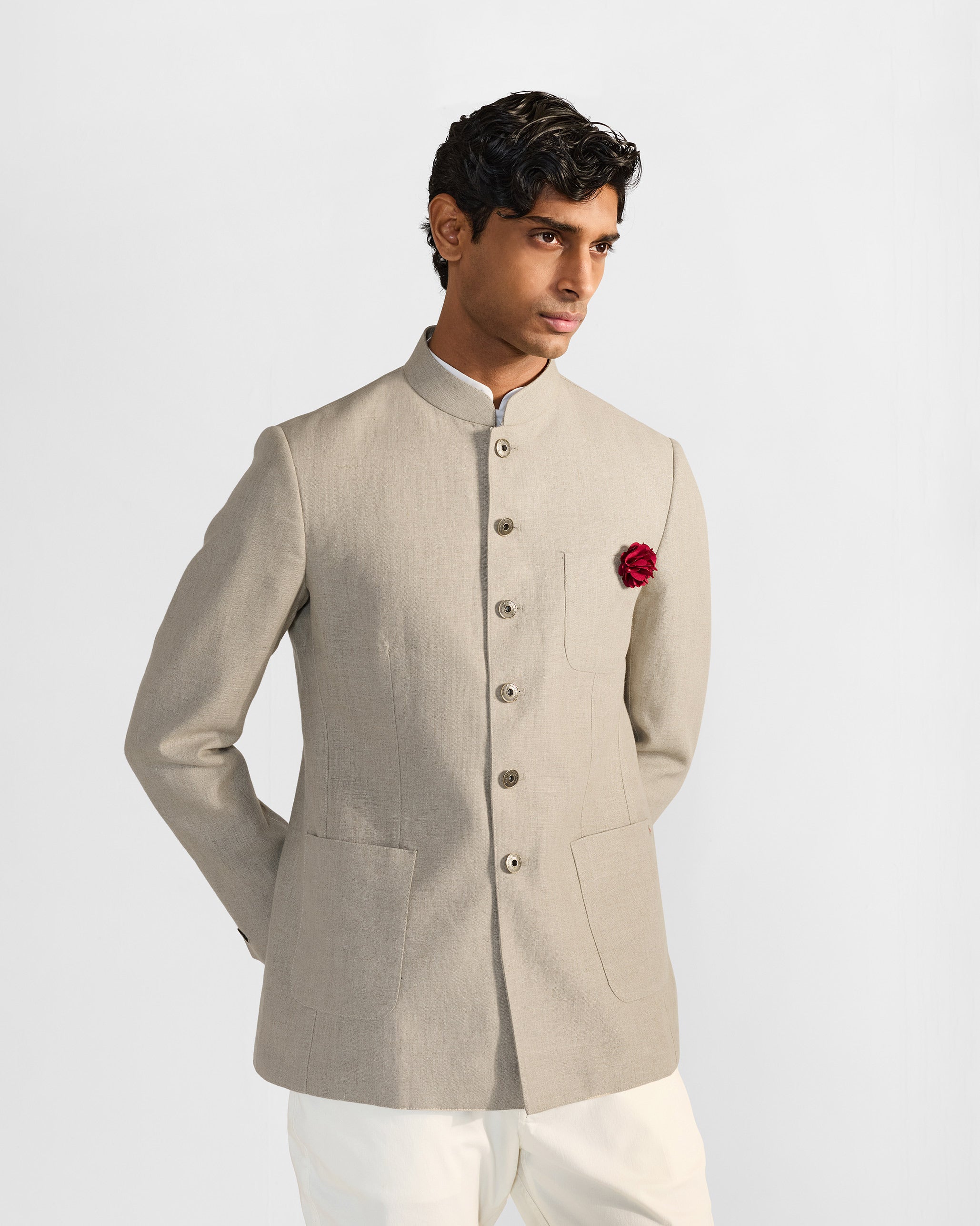 Tahr Bandhgala - Beige