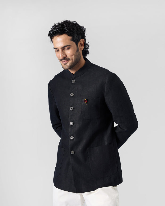 Gaur Bandhgala - Black