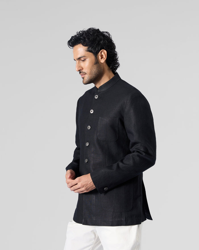 Gaur Bandhgala - Black