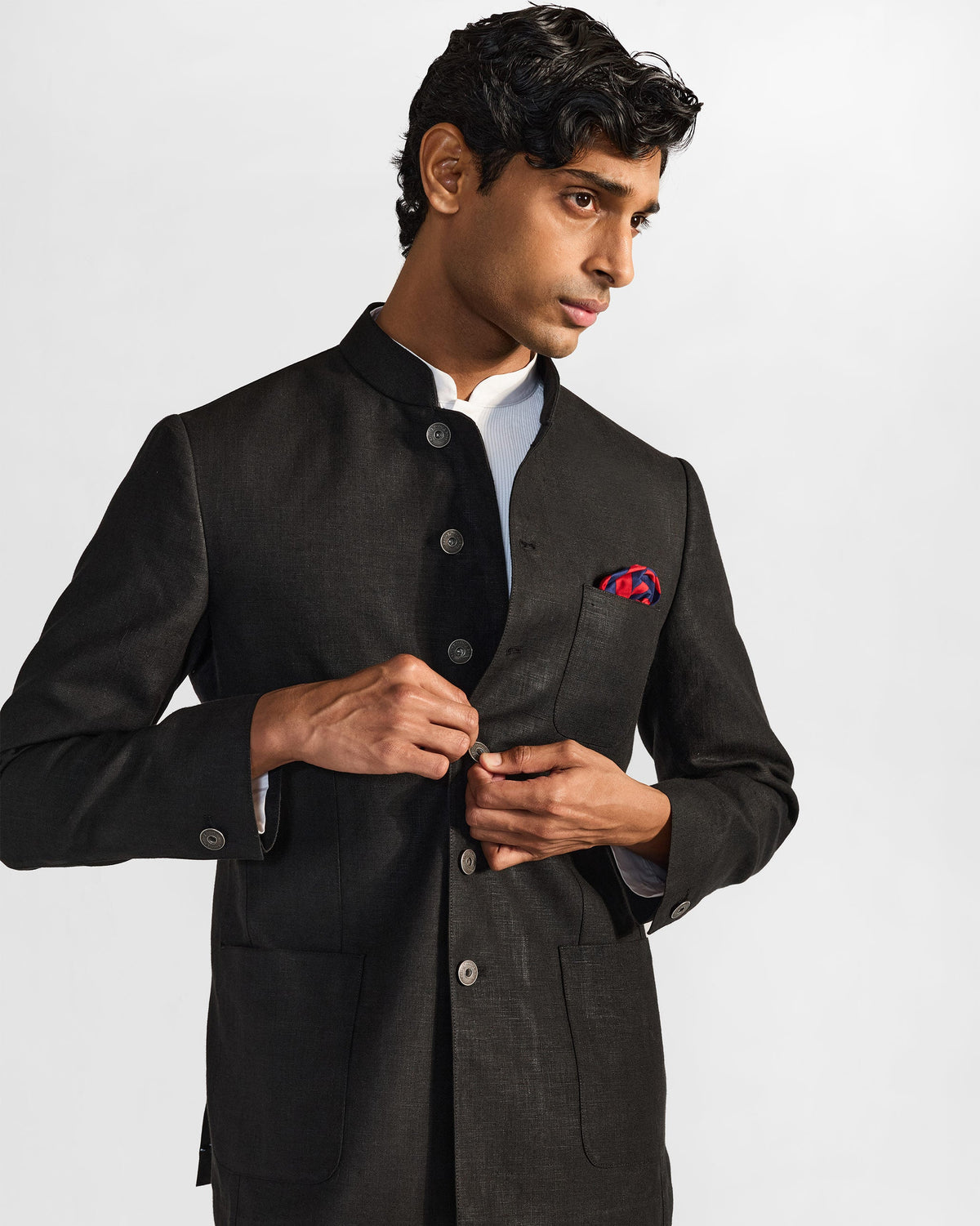 Gaur Bandhgala - Black