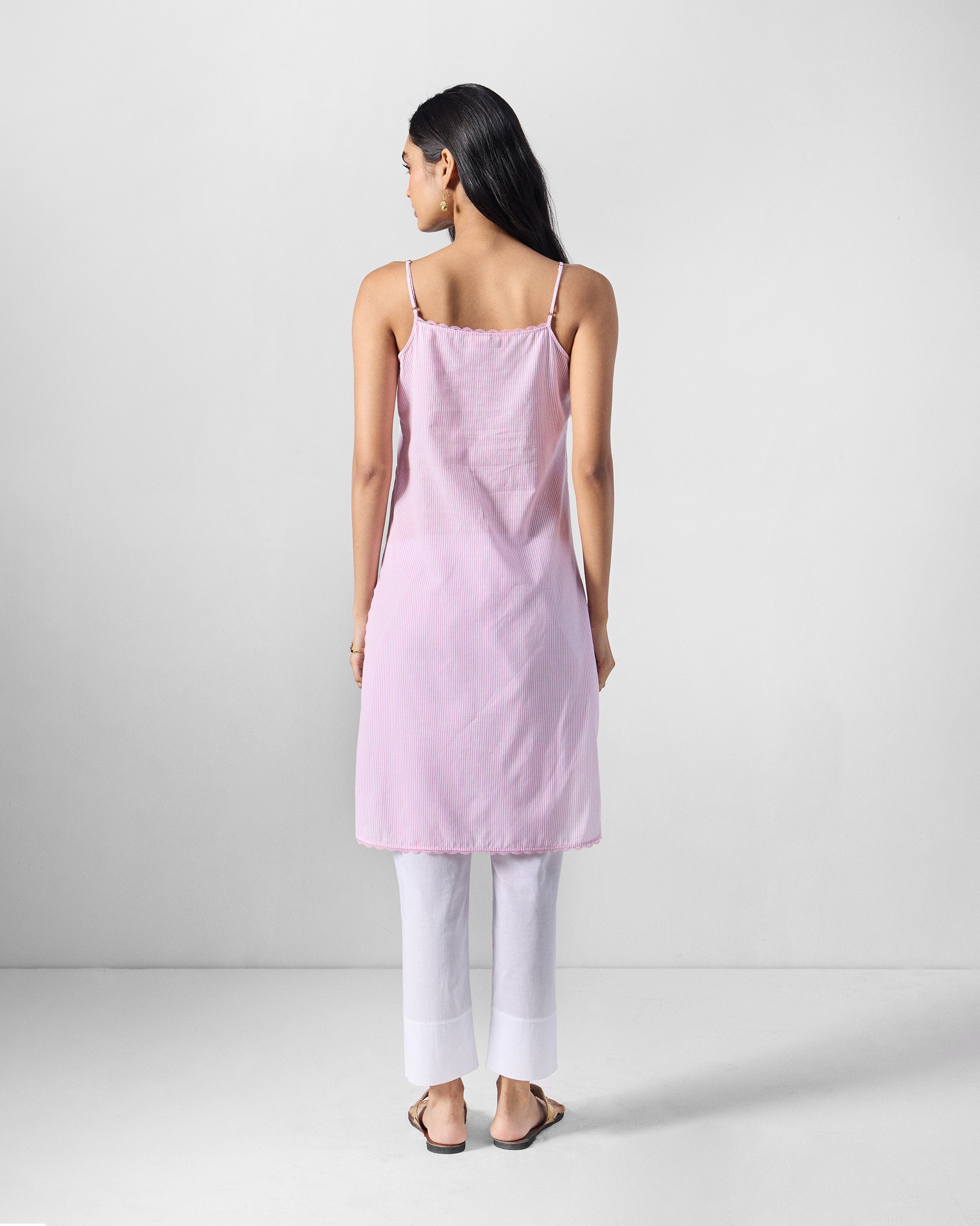 Sinatra Slip - Pink & White