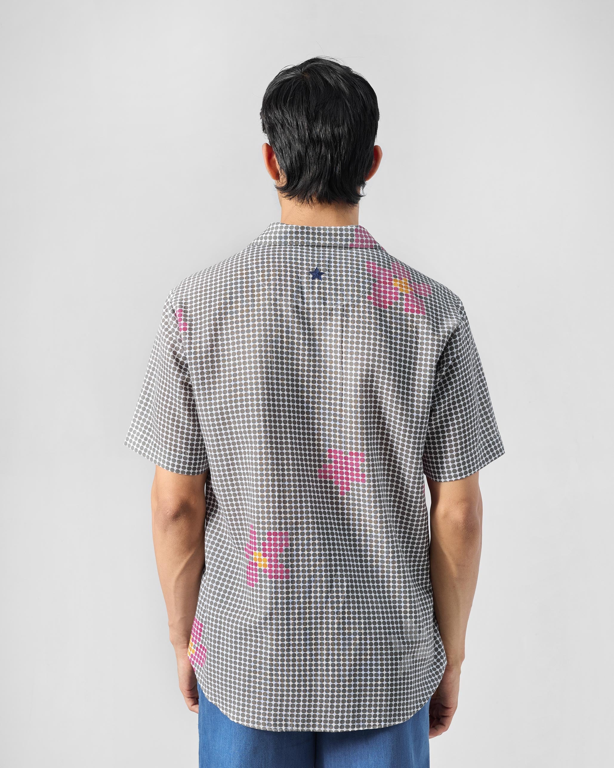 Mistari Shirt - Charcoal Dot Printed