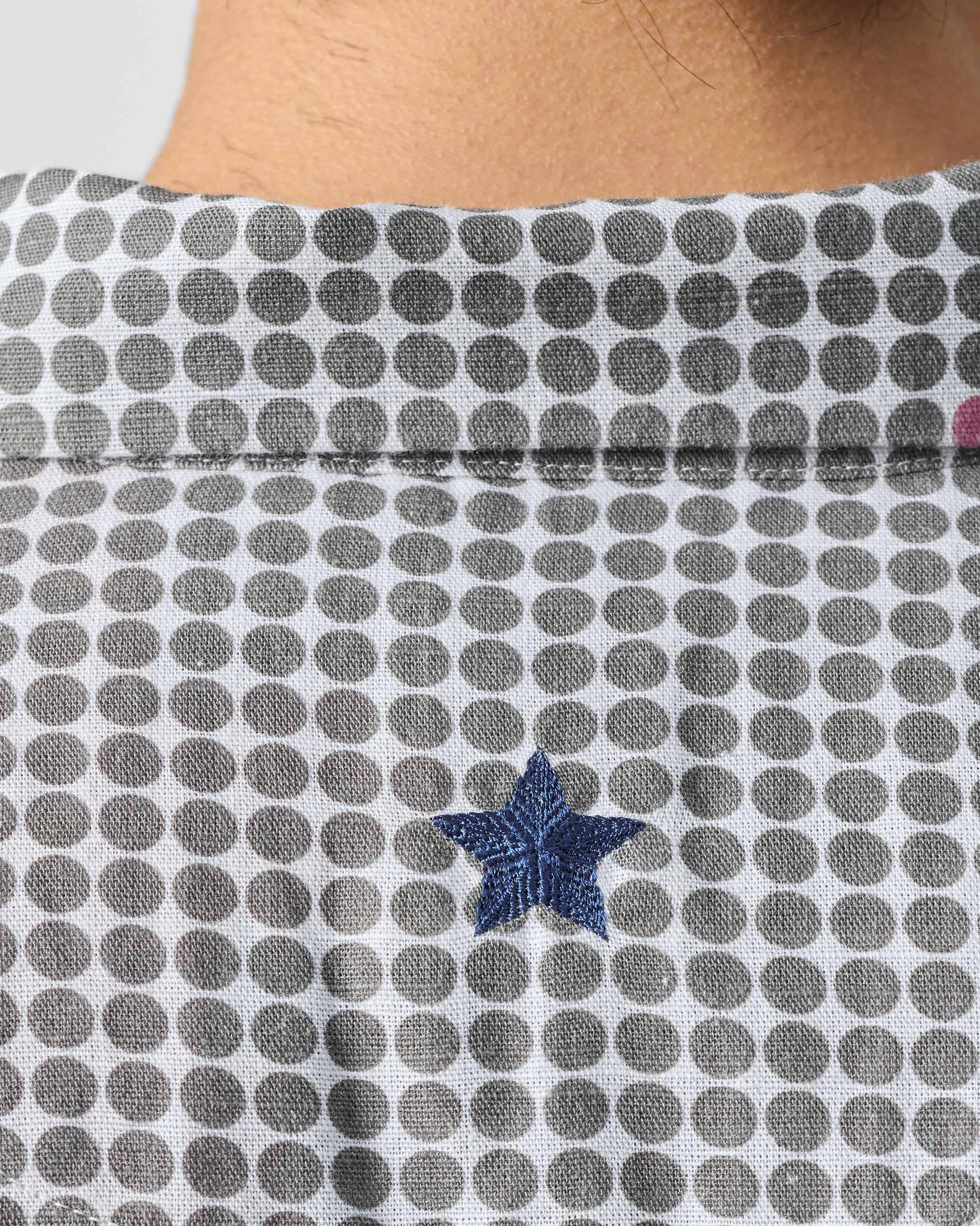 Mistari Shirt - Charcoal Dot Printed