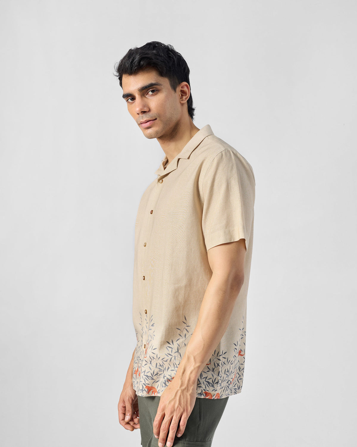 Delta Shirt - Printed Linen Relaxed Fit
