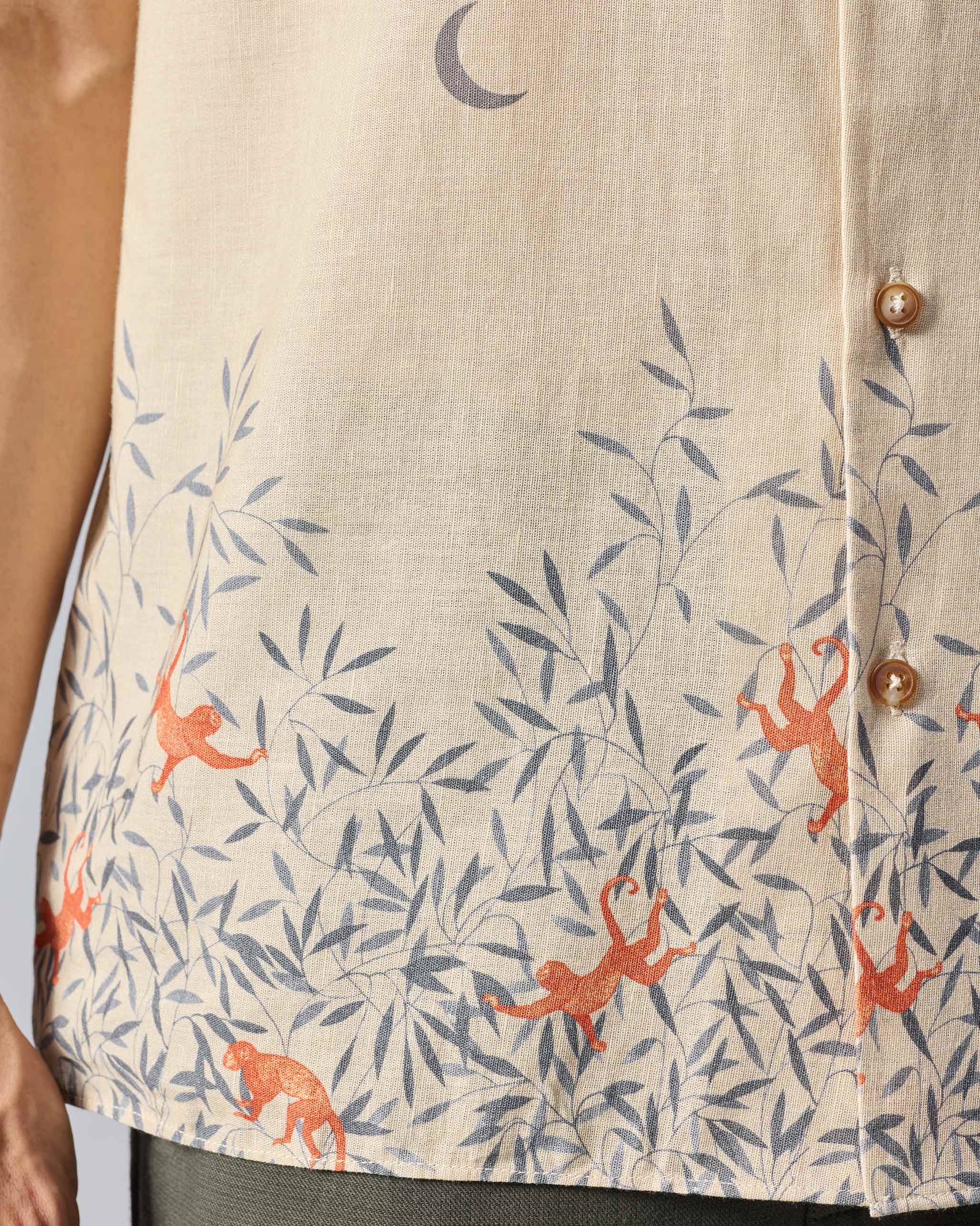 Delta Shirt - Printed Linen Relaxed Fit