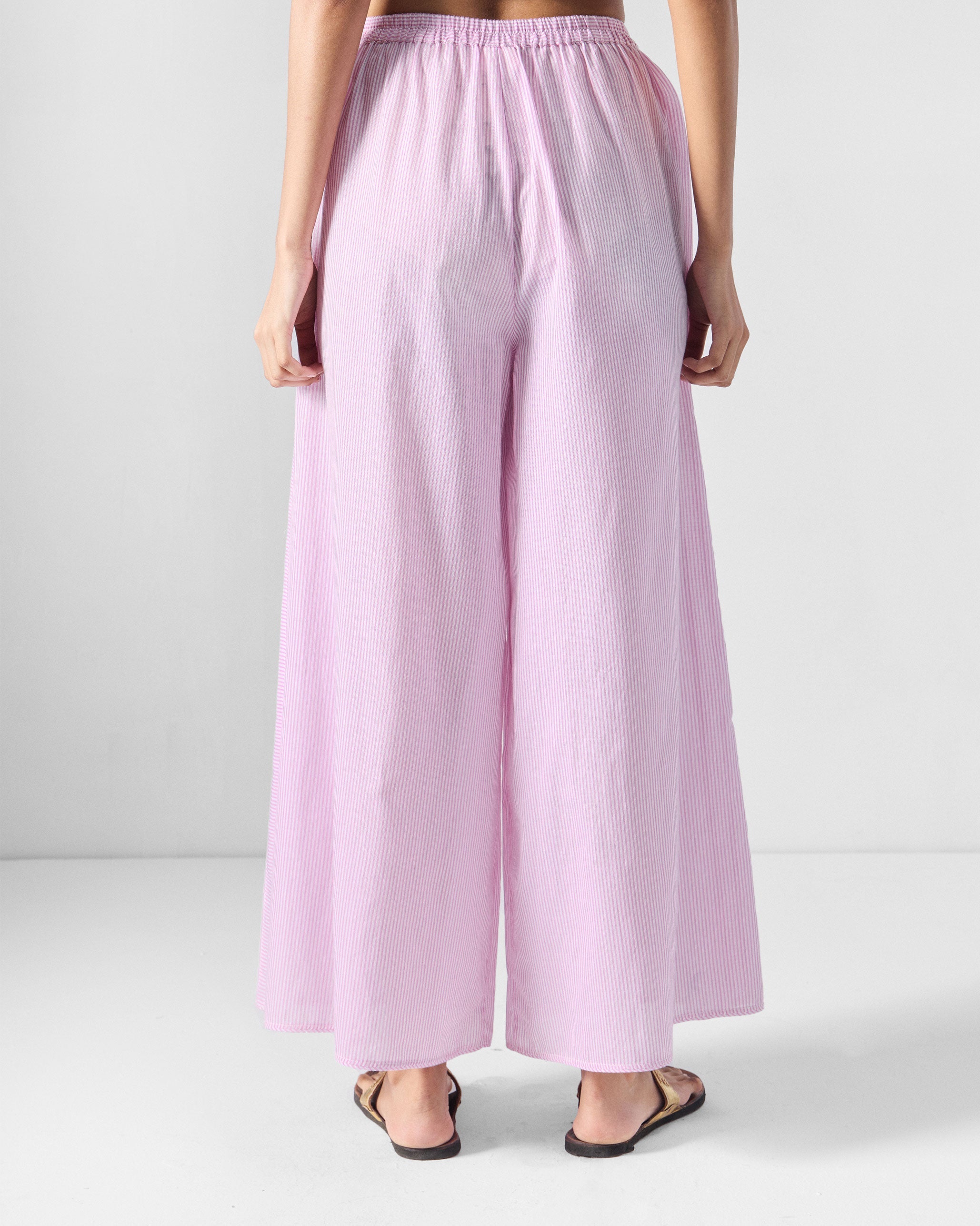 Ceylon Pants - Pink & White Stripes