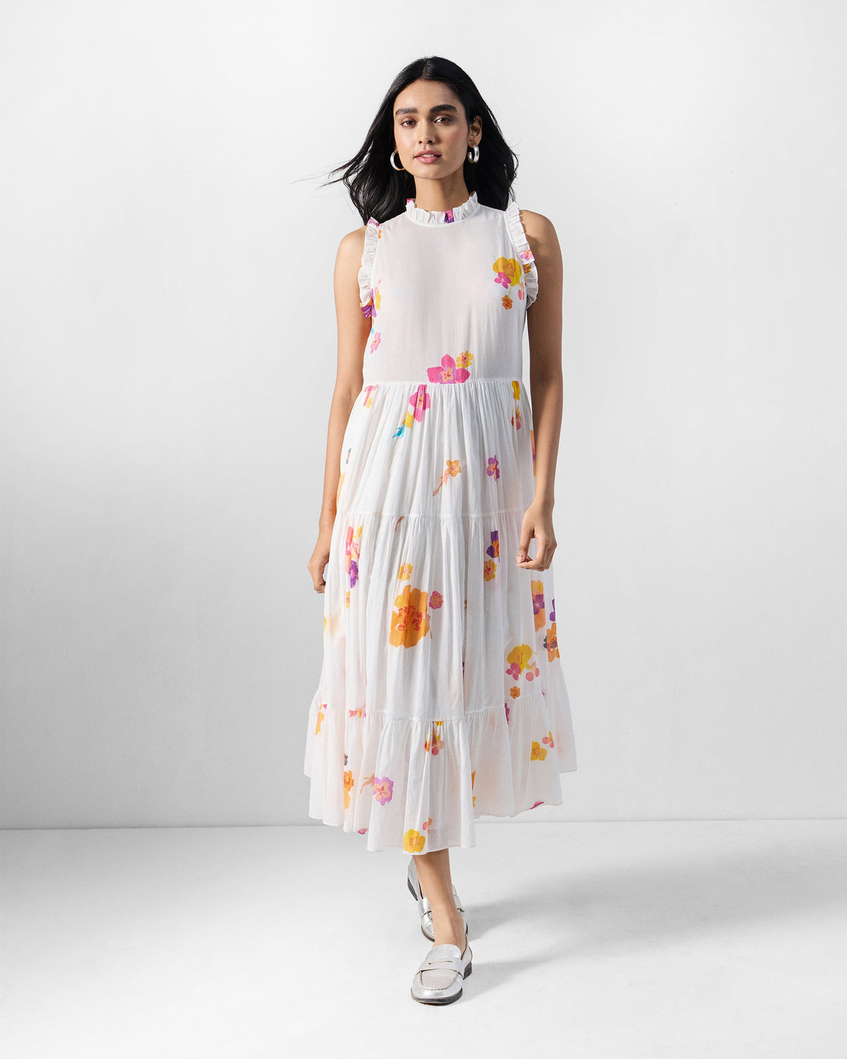 Reah Dress - Printed Cotton Kora Relaxed Fit