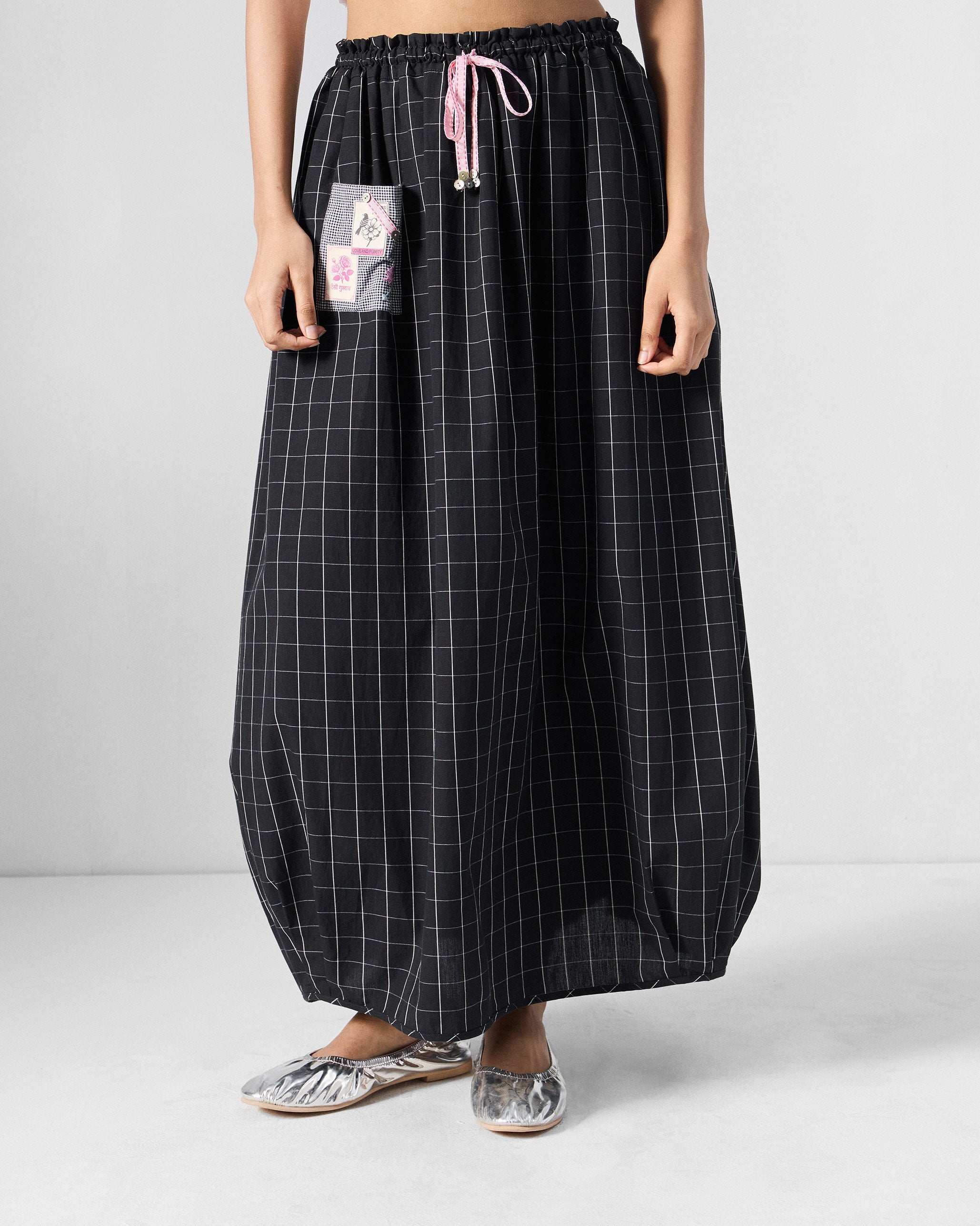 Jambiani Skirt - Black & White Checks