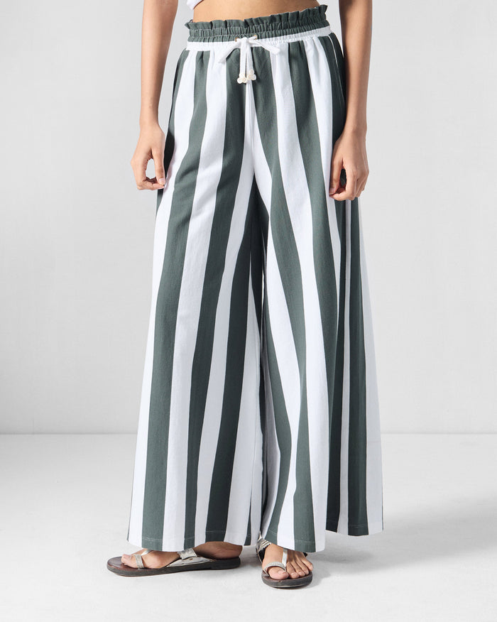 Nova Pants - Charcoal & White Stripes