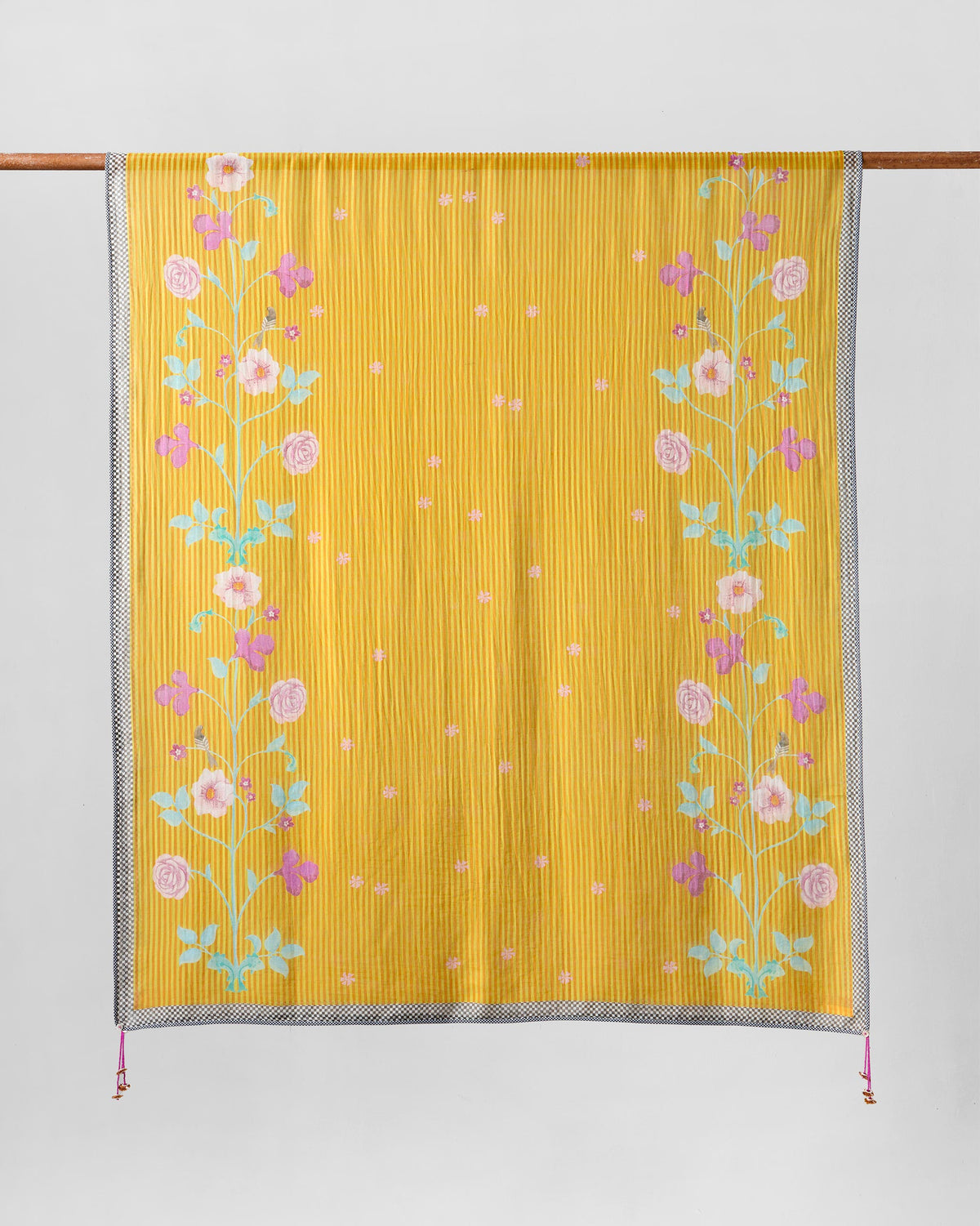 Ganga Buta Dupatta - Yellow & Multicolor Printed