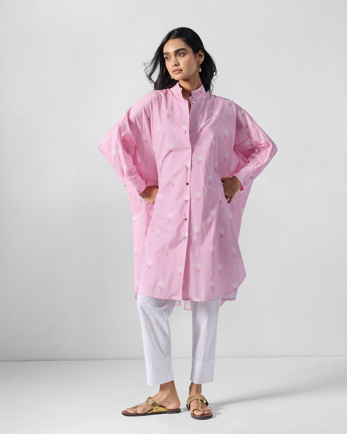 Raha Tunic - Printed Organic Cotton Voile Relaxed Fit