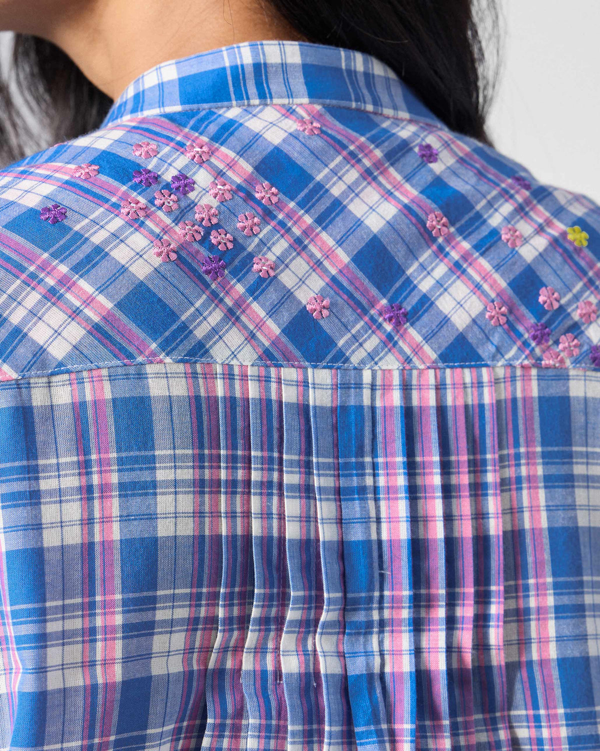 Eka Kurta - Blue & Pink Embroidered