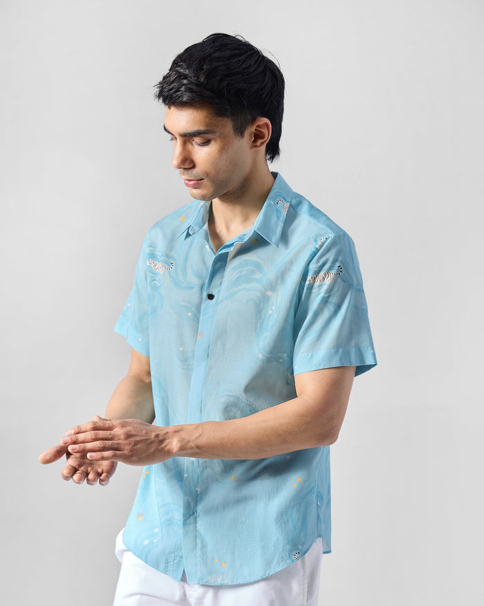 Riverine Shirt - Light Blue Printed