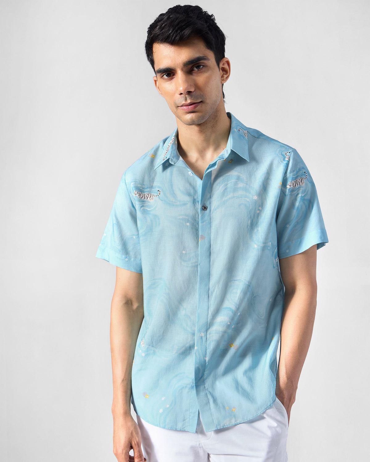 Riverine Shirt - Light Blue Printed