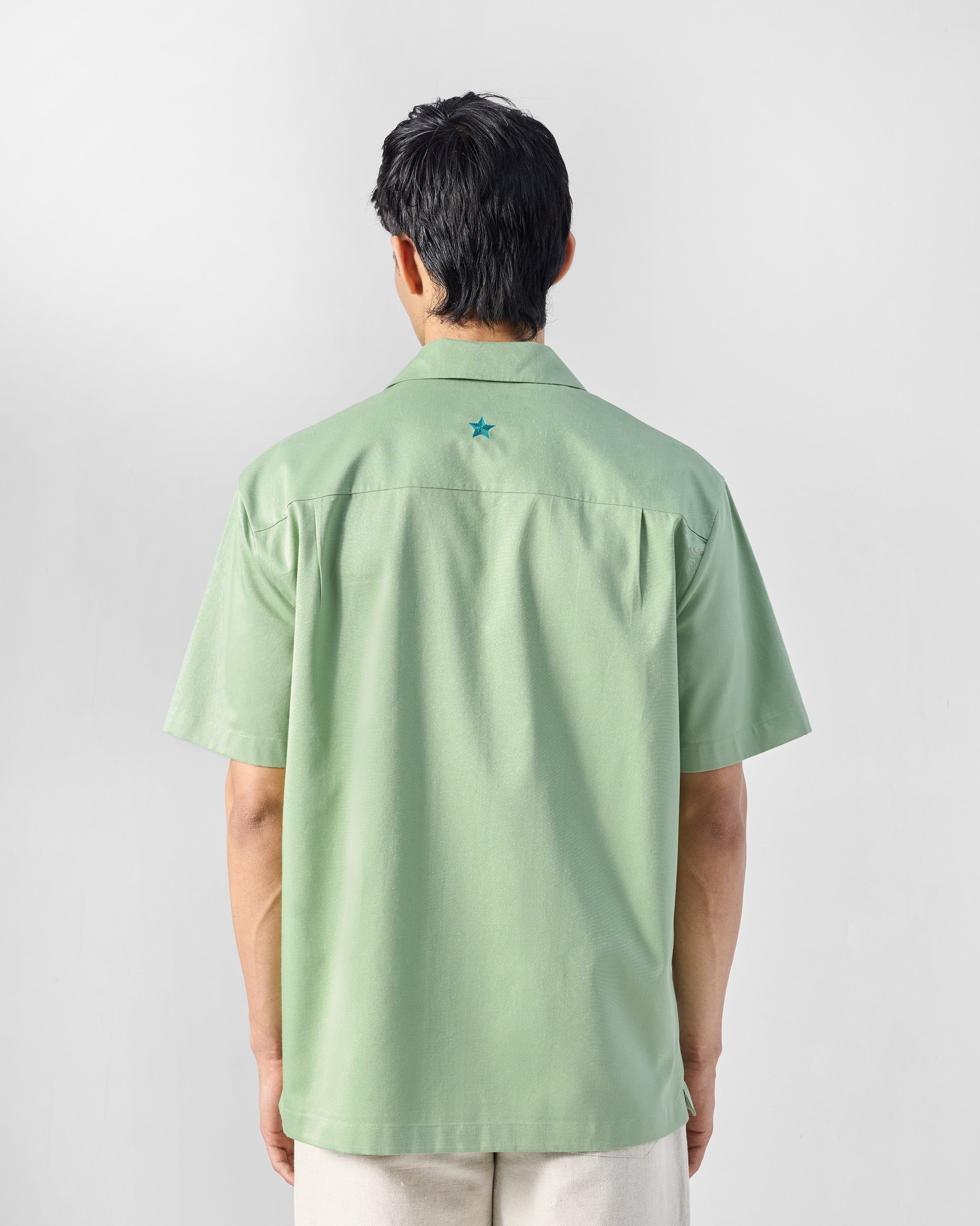 Jaisal Shirt - Sage Green Embroidered