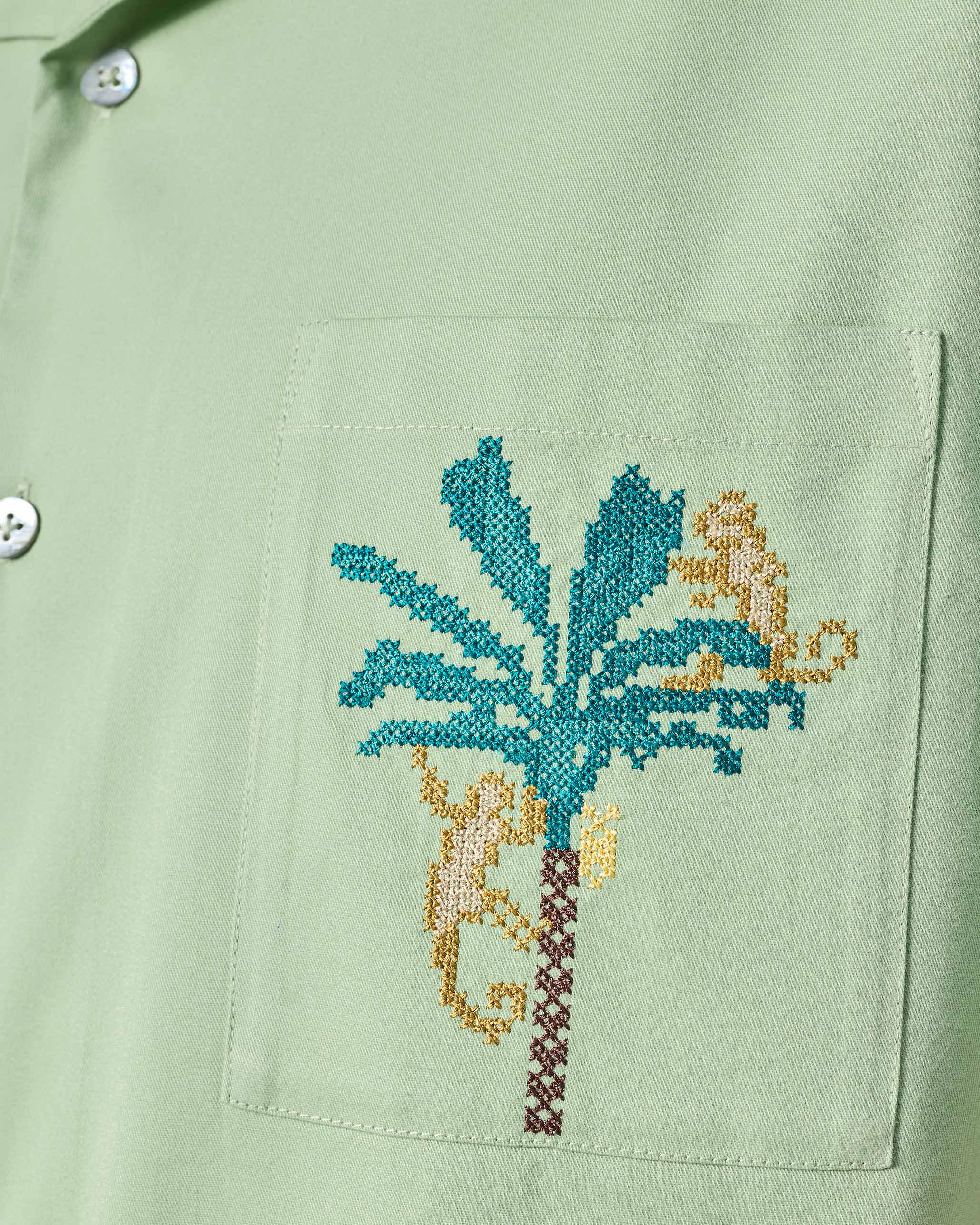 Jaisal Shirt - Sage Green Embroidered