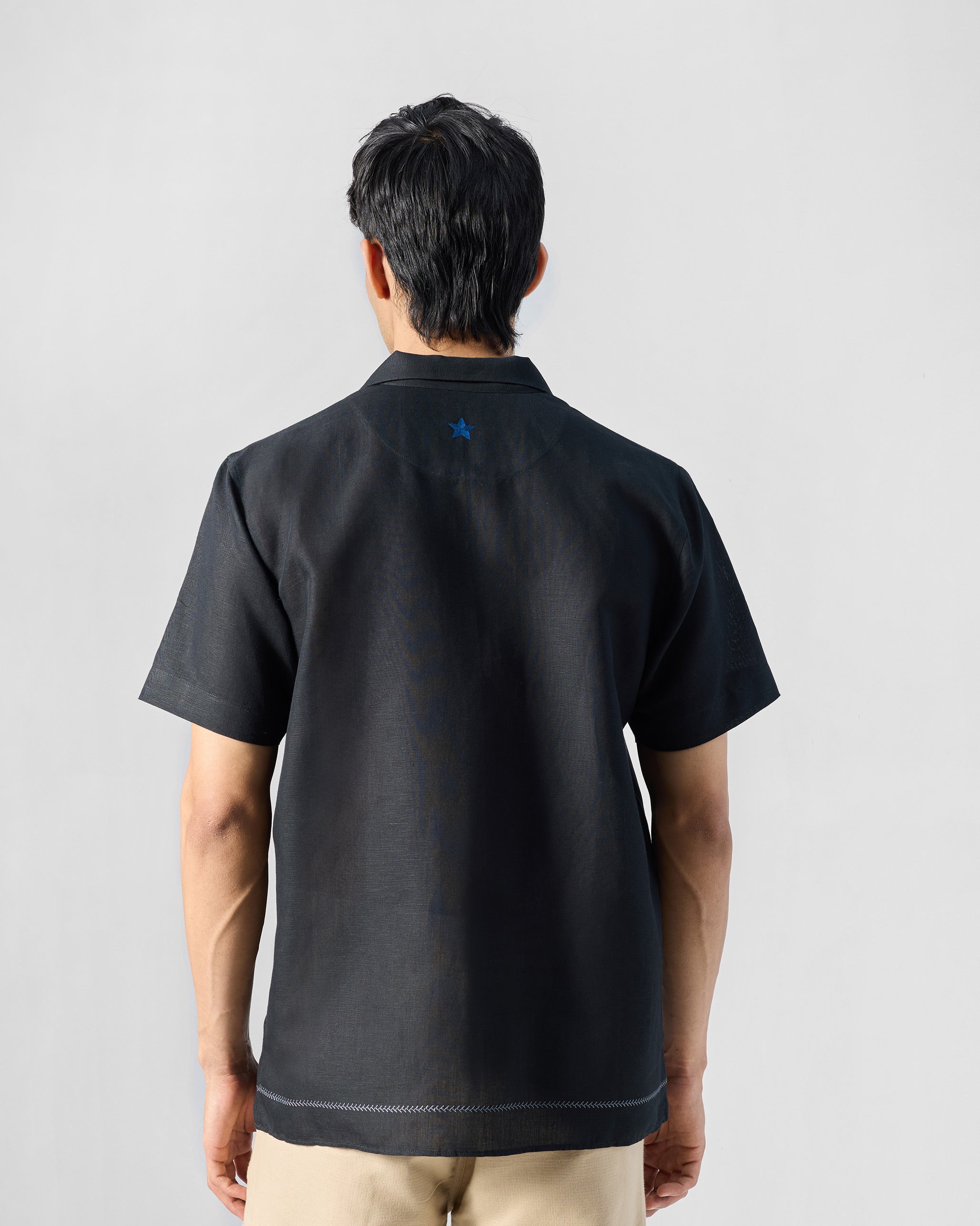 Delta Shirt - Black Embroidered