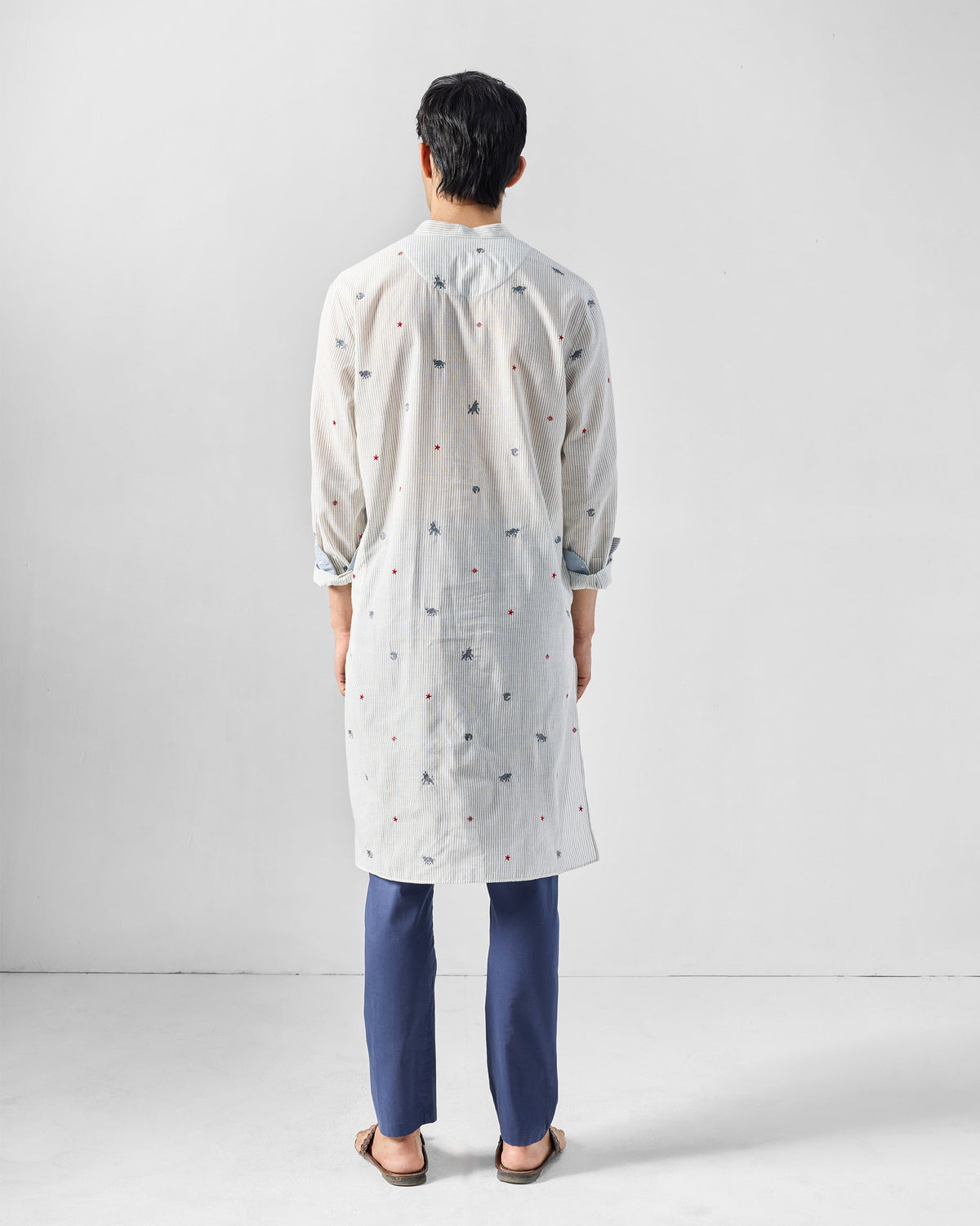 Bageecha Kurta - Embroidered Yarn-Dyed Cotton Relaxed Fit