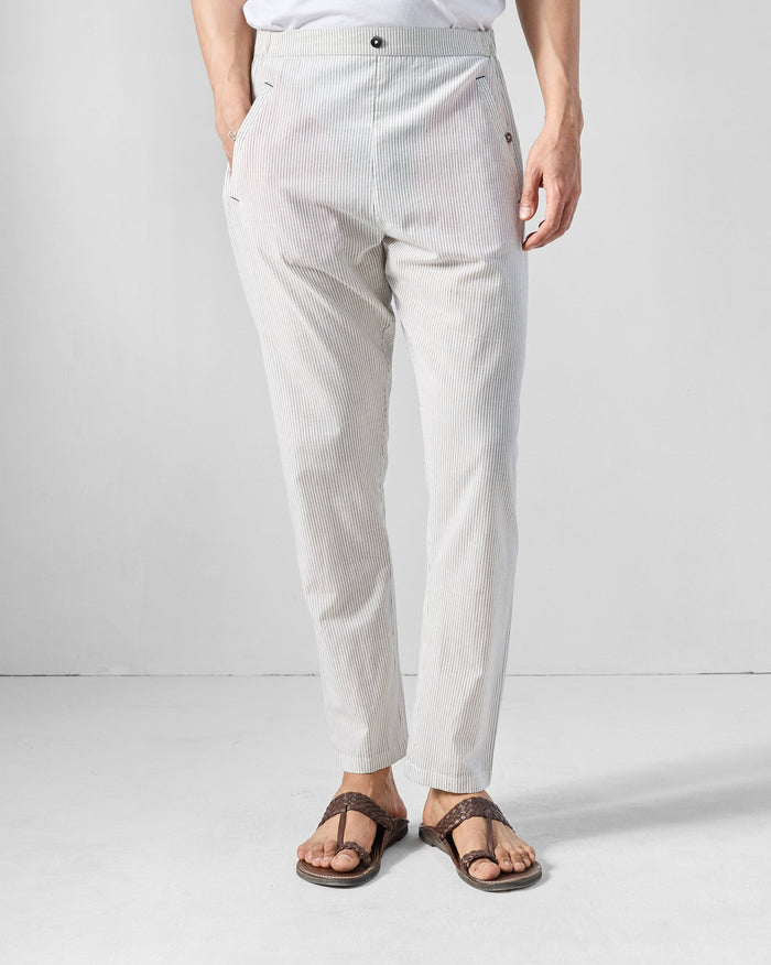 Kurta Pants - Charcoal & White Striped