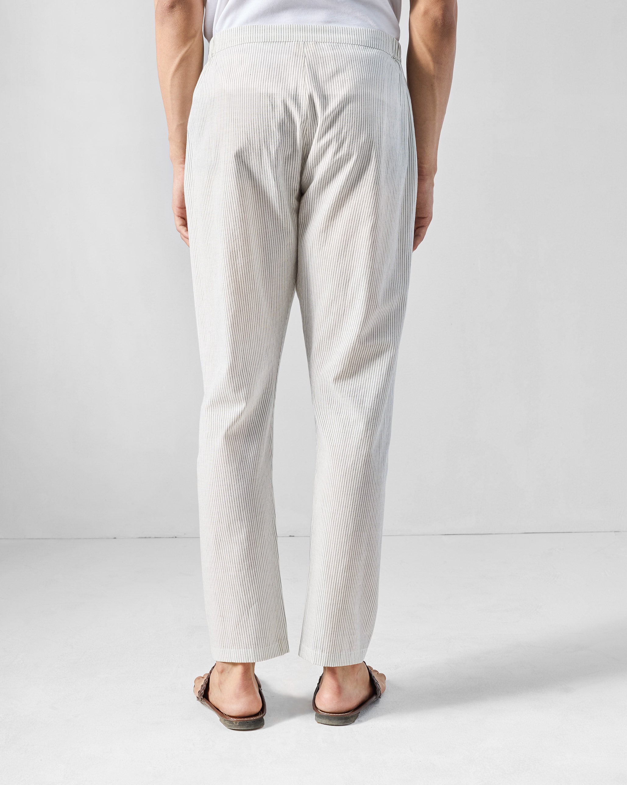 Kurta Pants - Charcoal & White Striped