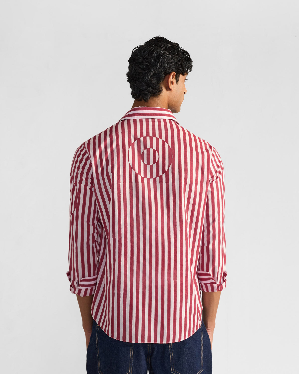 Civet Shirt - Red & White Stripes Print