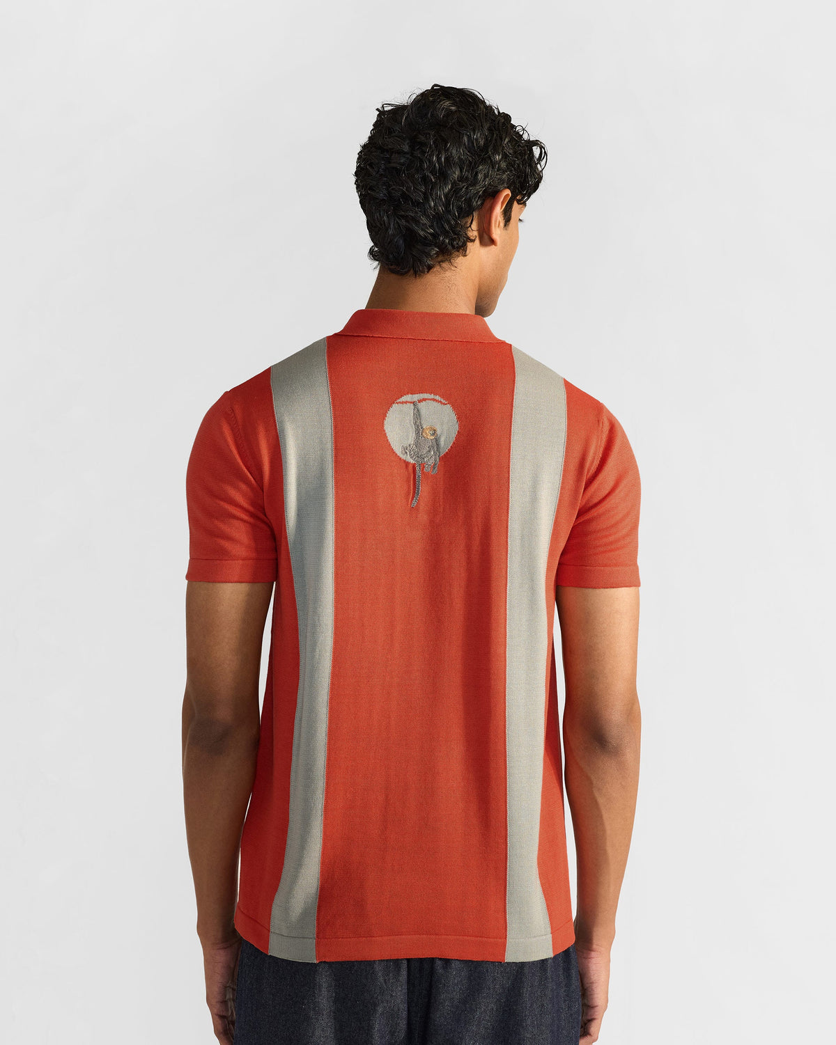 Bonnet Polo - Striped Embroidered Cotton Knit Regular Fit