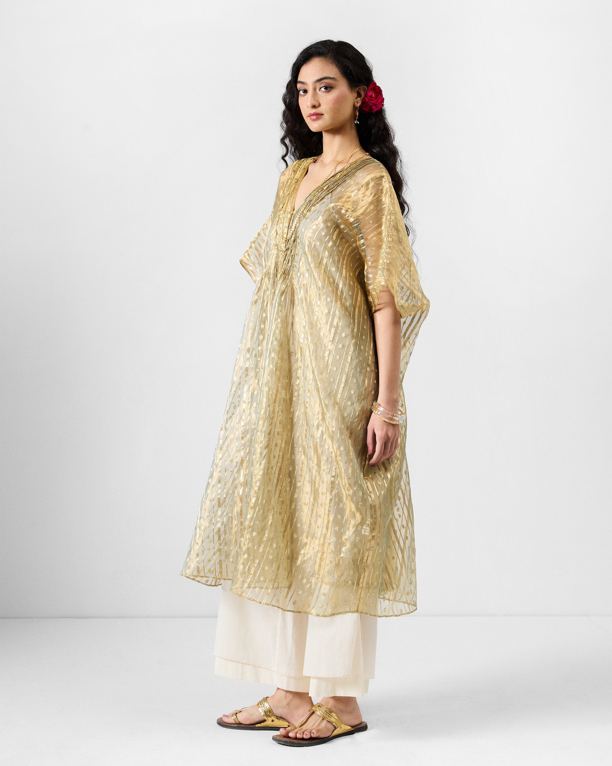 Kolad Kaftan - Teal & Gold