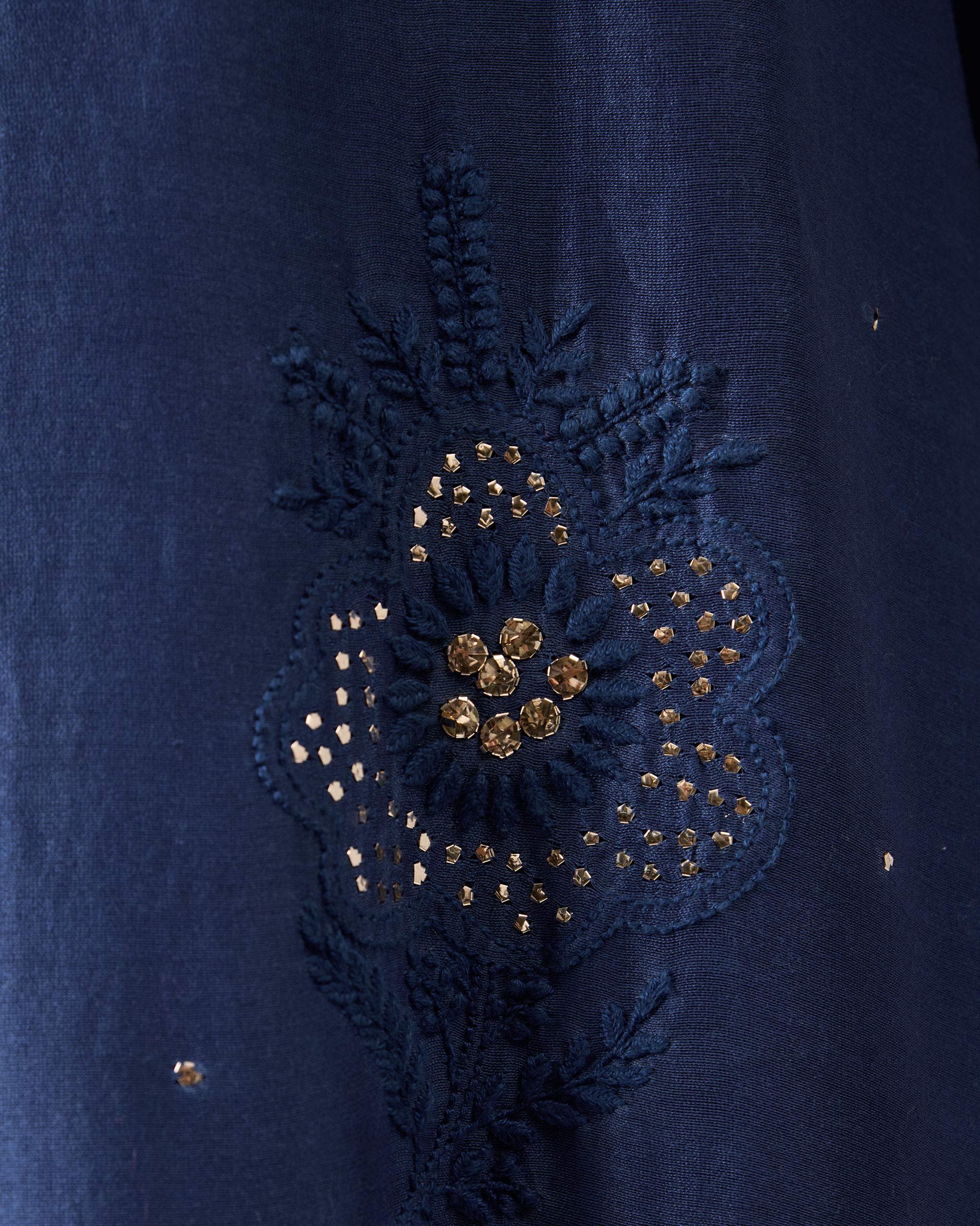 Koyna Kaftan - Indigo Embroidered
