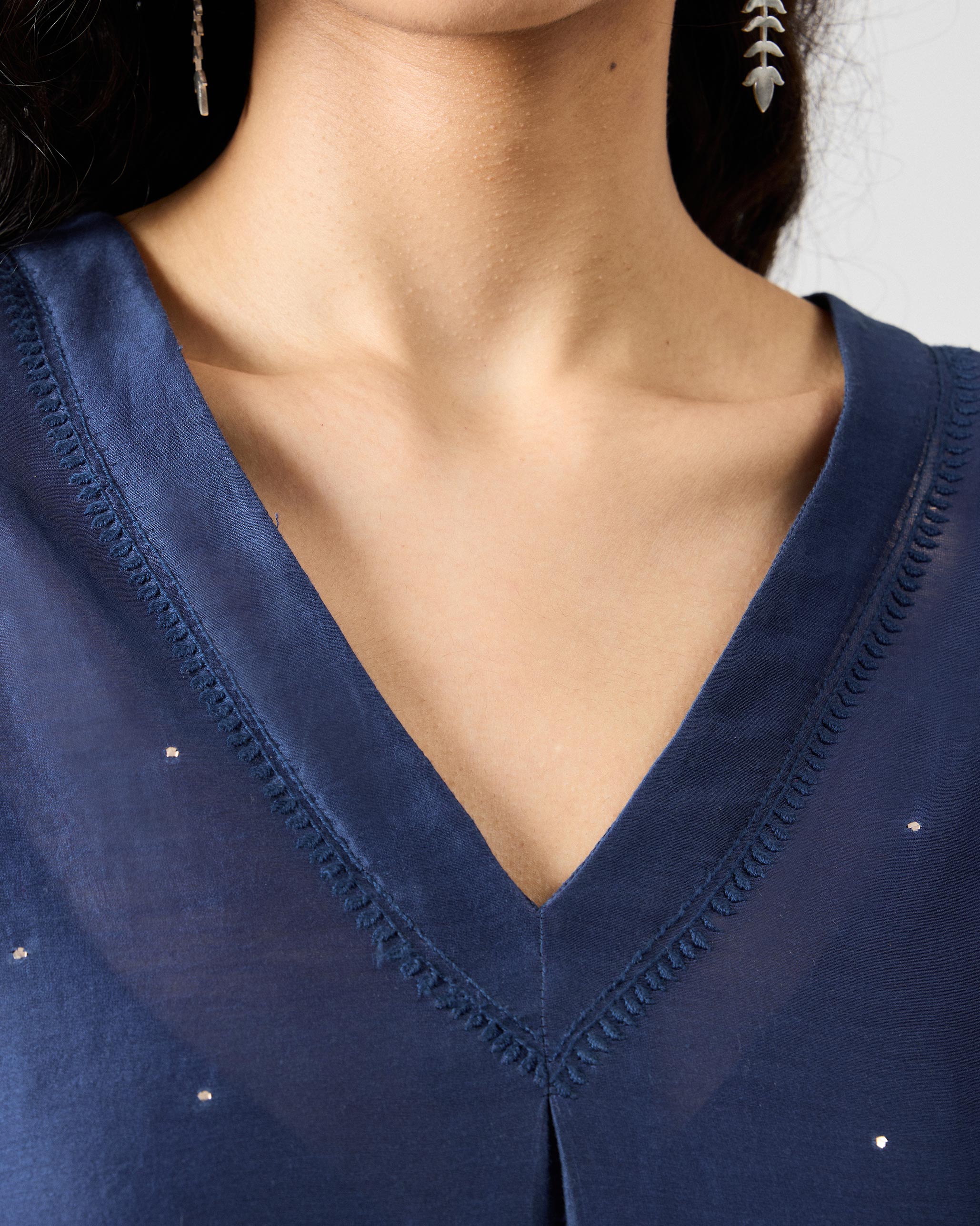 Koyna Kaftan - Indigo Embroidered