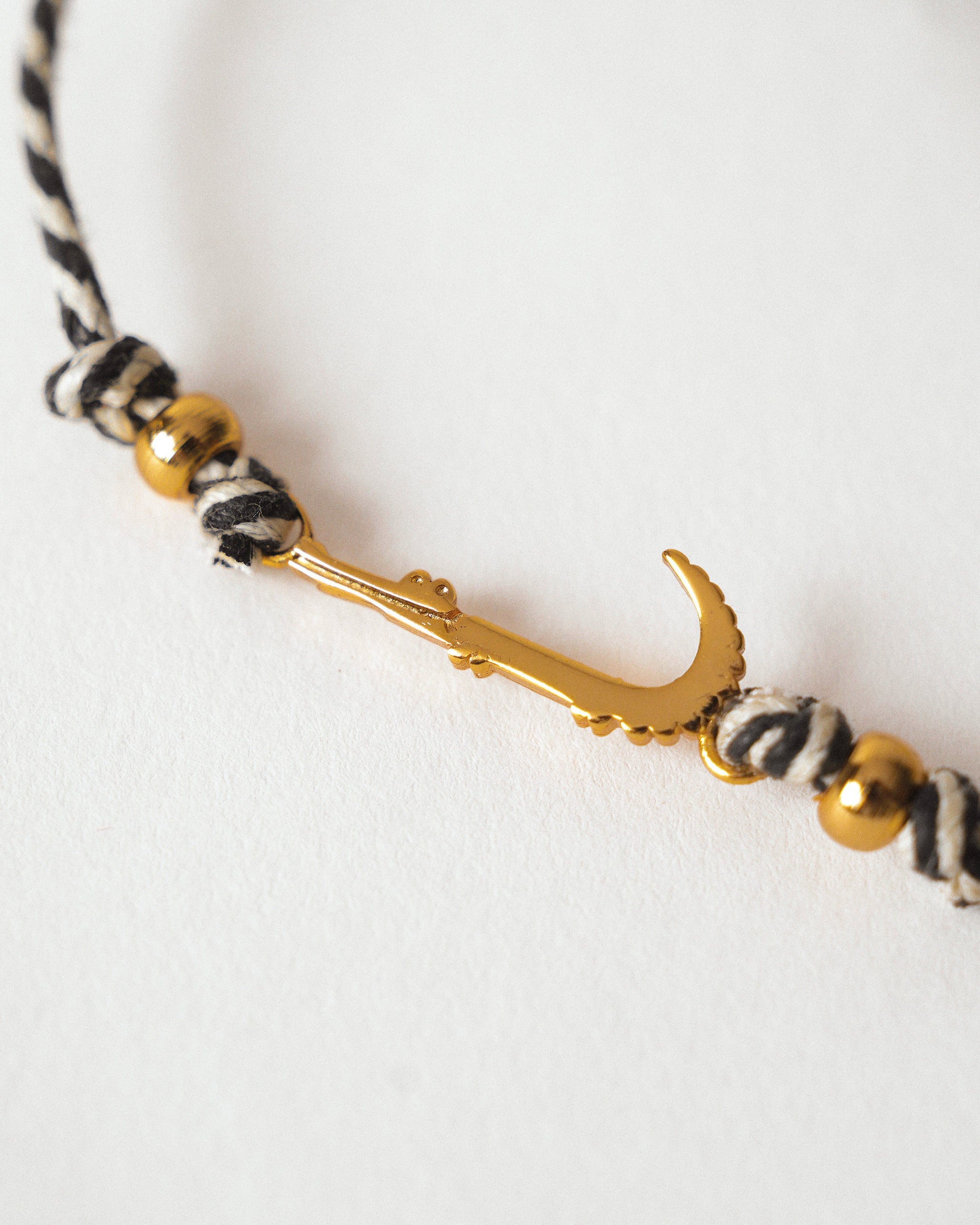 Croc Rakhi - Charcoal & White Stripes